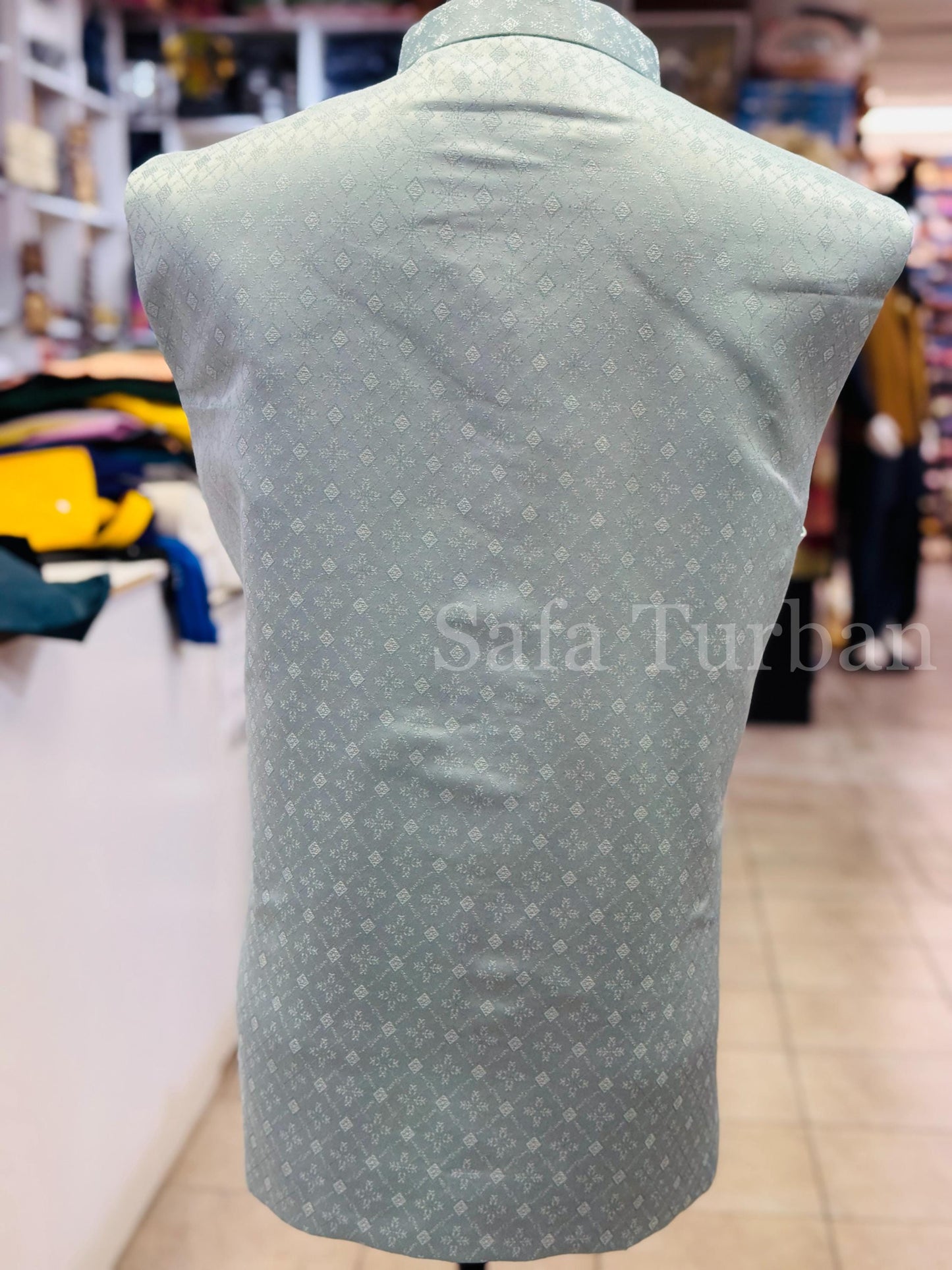 Designer Mint Green (Sage Green) Men Vest- Wedding Vest, Kurta Pajama Vest, Casual Wear (Size available 38,40,42,44,46)