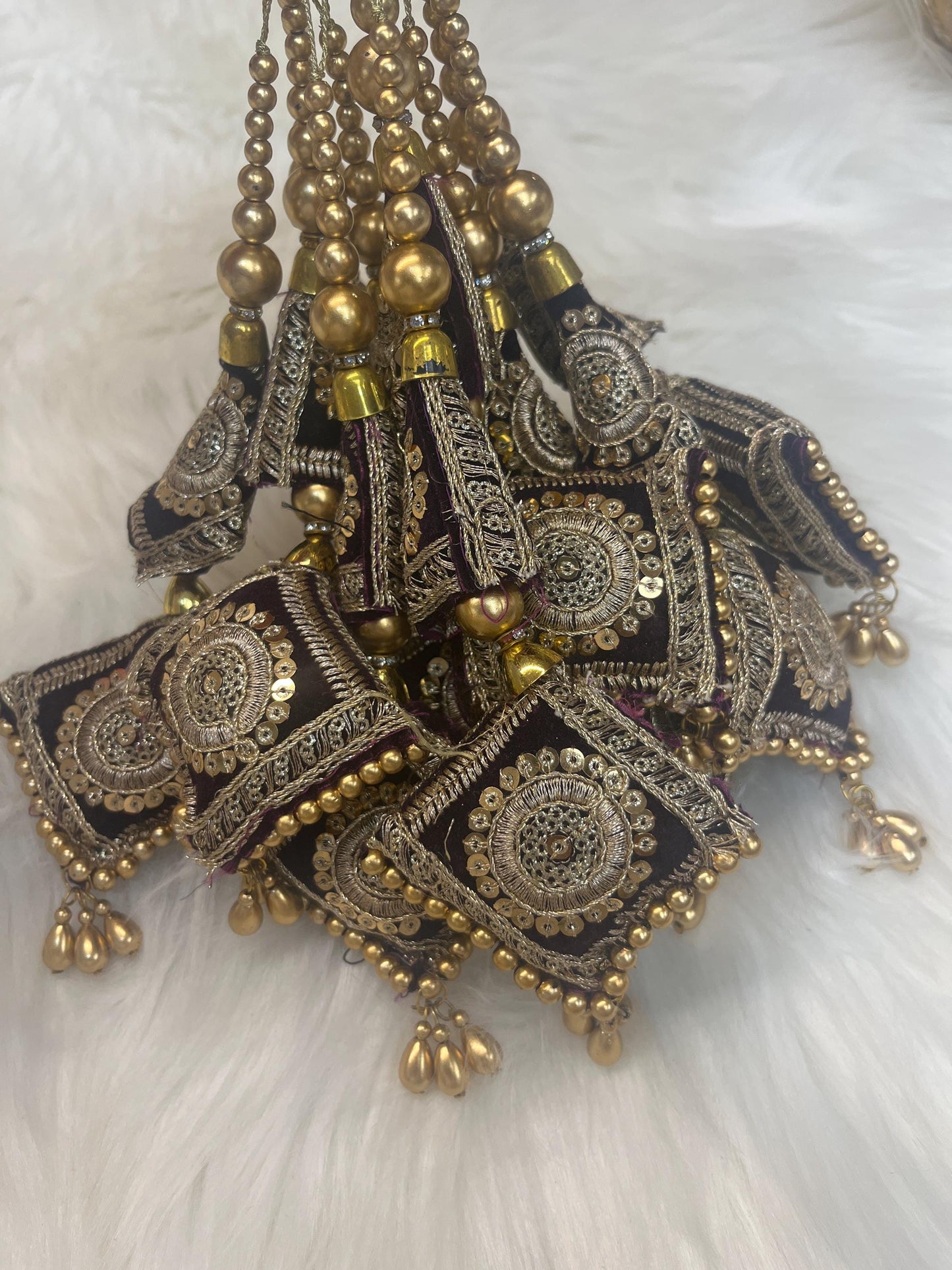 Fashion Handmade Latkan, Stylish Heavy Long for Lehenga, Chunni Border, Hanging Latkan for Lehenga, Handmade Pillow Shaped latkan