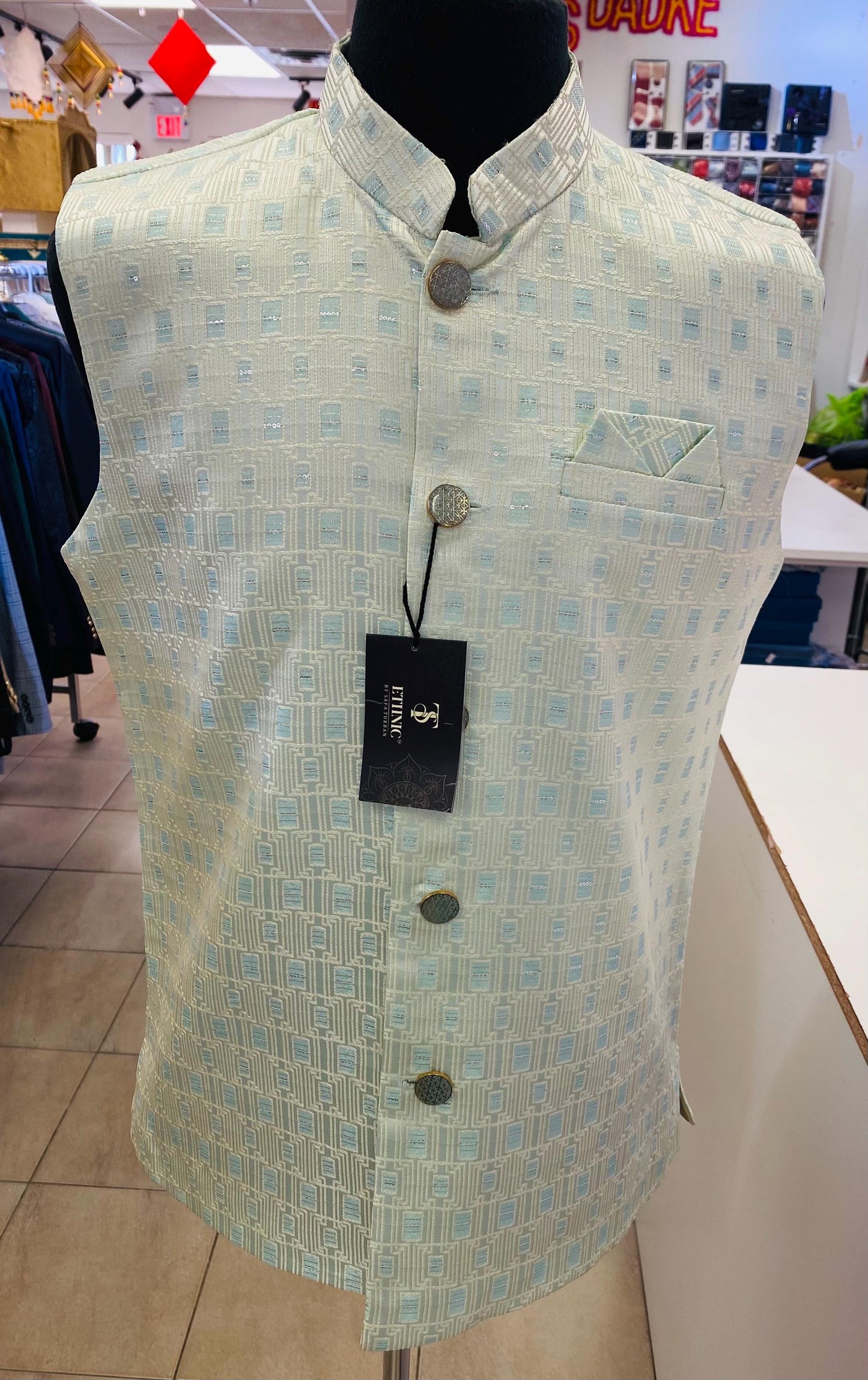 Designer  Men's Vest- Wedding Vest, Kurta Pajama Vest, Prom Party Dress, Casual Wear (Size available 38,40,42,44,46)