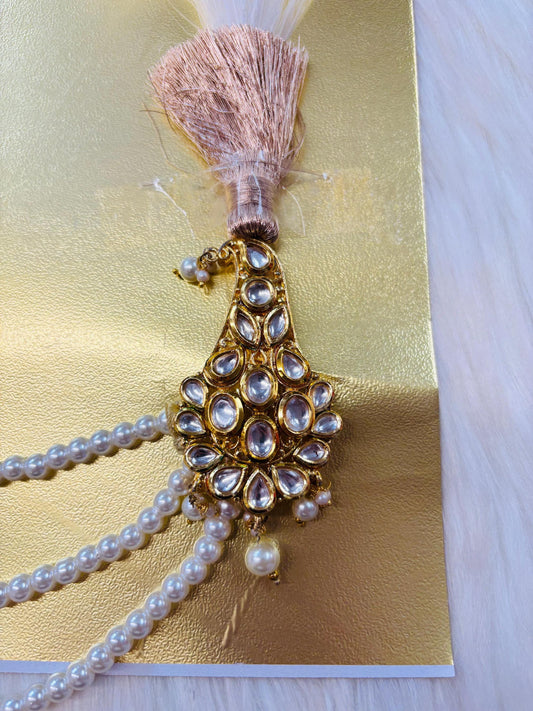 Indian Groom Wedding Accessories-  Kalangi/Kalgi with one side string for Men's Safa/Groom Pagdi