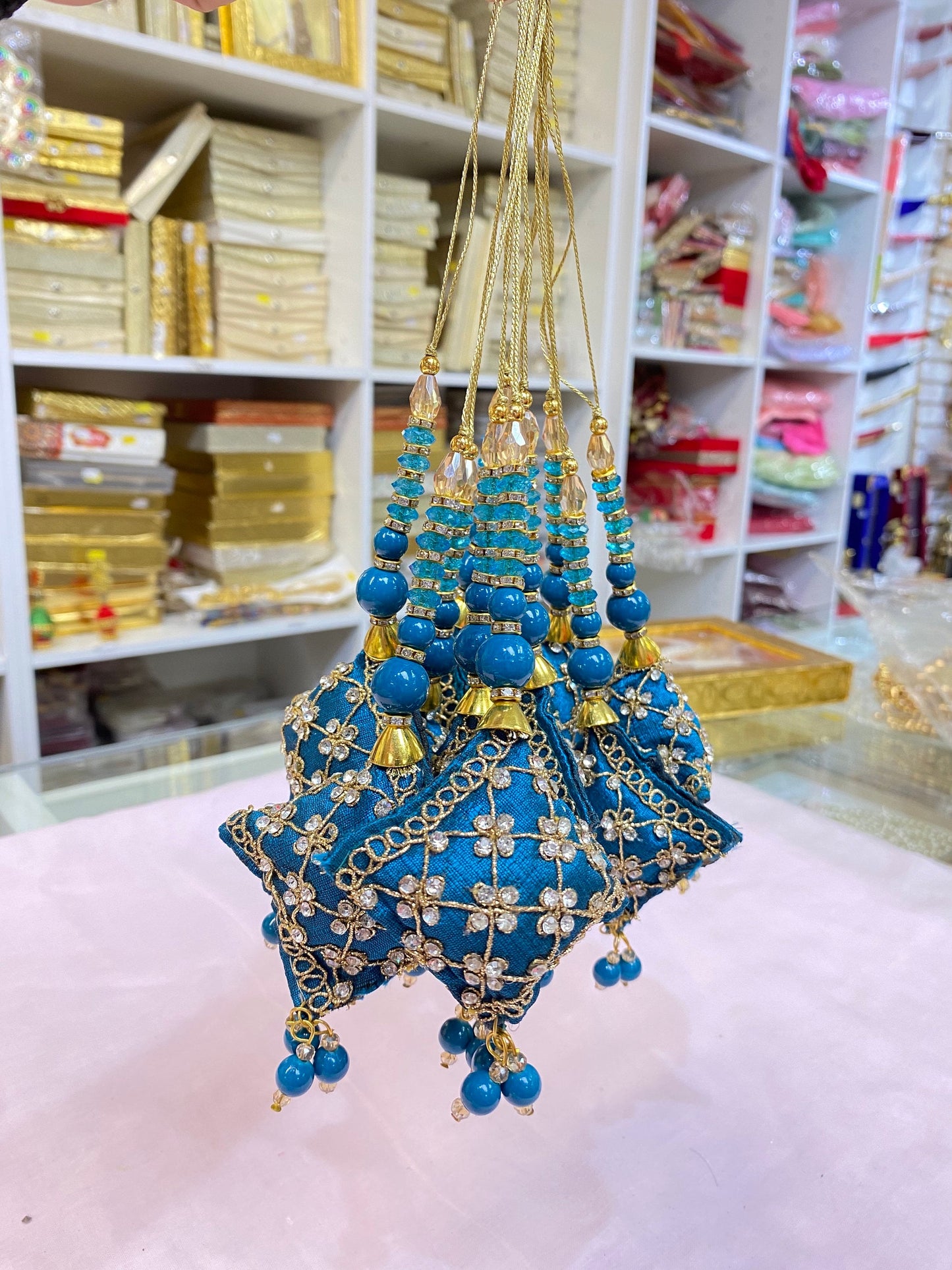 Fashion Handmade Latkan, Stylish Heavy Long for Lehenga, Chunni Border, Hanging Latkan for Lehenga, Handmade Pillow Shaped latkan