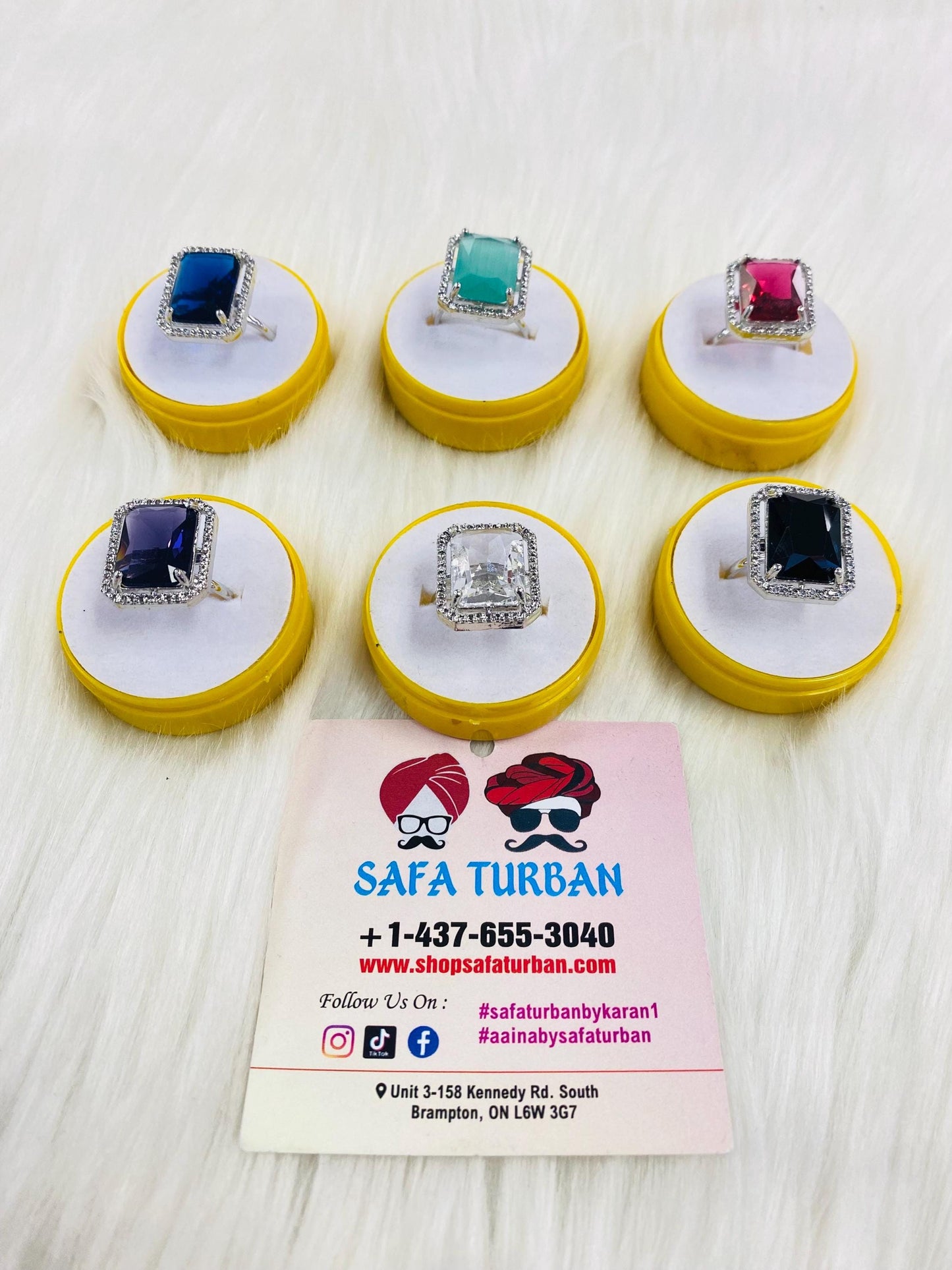 American Diamond Look/Artificial Silver/Rectangular shape Ring For Women and Girls