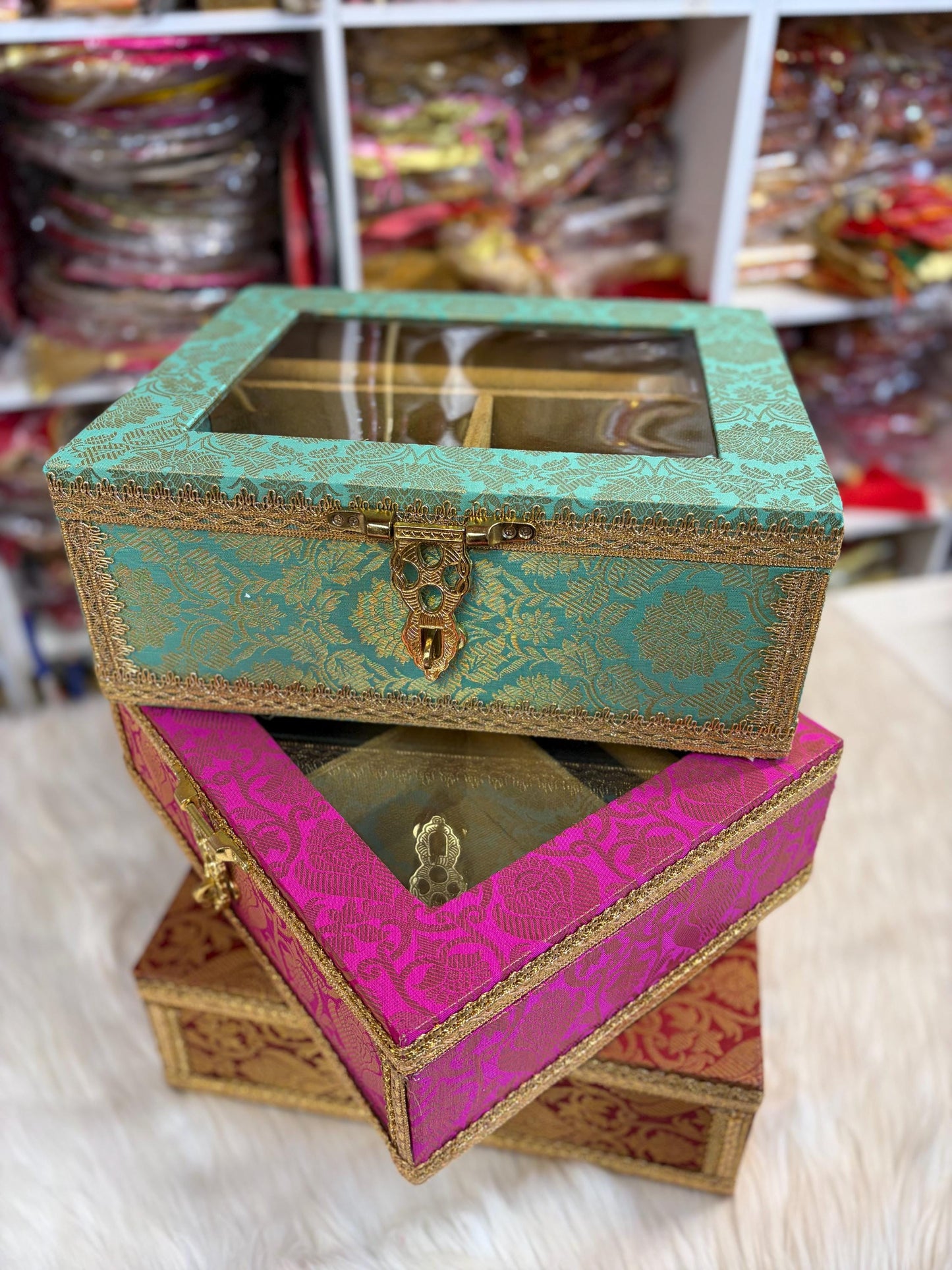 Churra /Kalira Box- Brocade handcrafted Box- Trousseau Box- Churra Kalire Box- Bridal Chura- Bridal Chuda Bangles- Bangle Storage Box