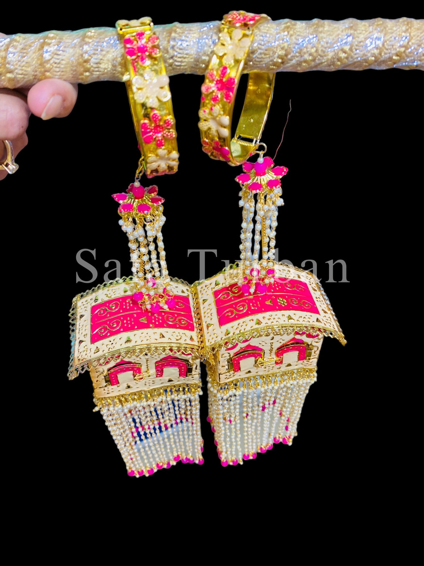 Beautiful Bridal Handmade Kalire/Kaleera/Kalera/Kalira Bridal Hand Hanging Kaleera for Brides/Dulhan/Girls(sold as pair)