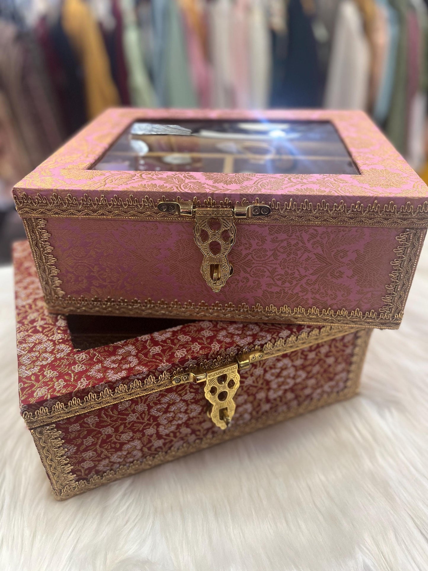 Churra /Kalira Box- Brocade handcrafted Box- Trousseau Box- Churra Kalire Box- Bridal Chura- Bridal Chuda Bangles- Bangle Storage Box