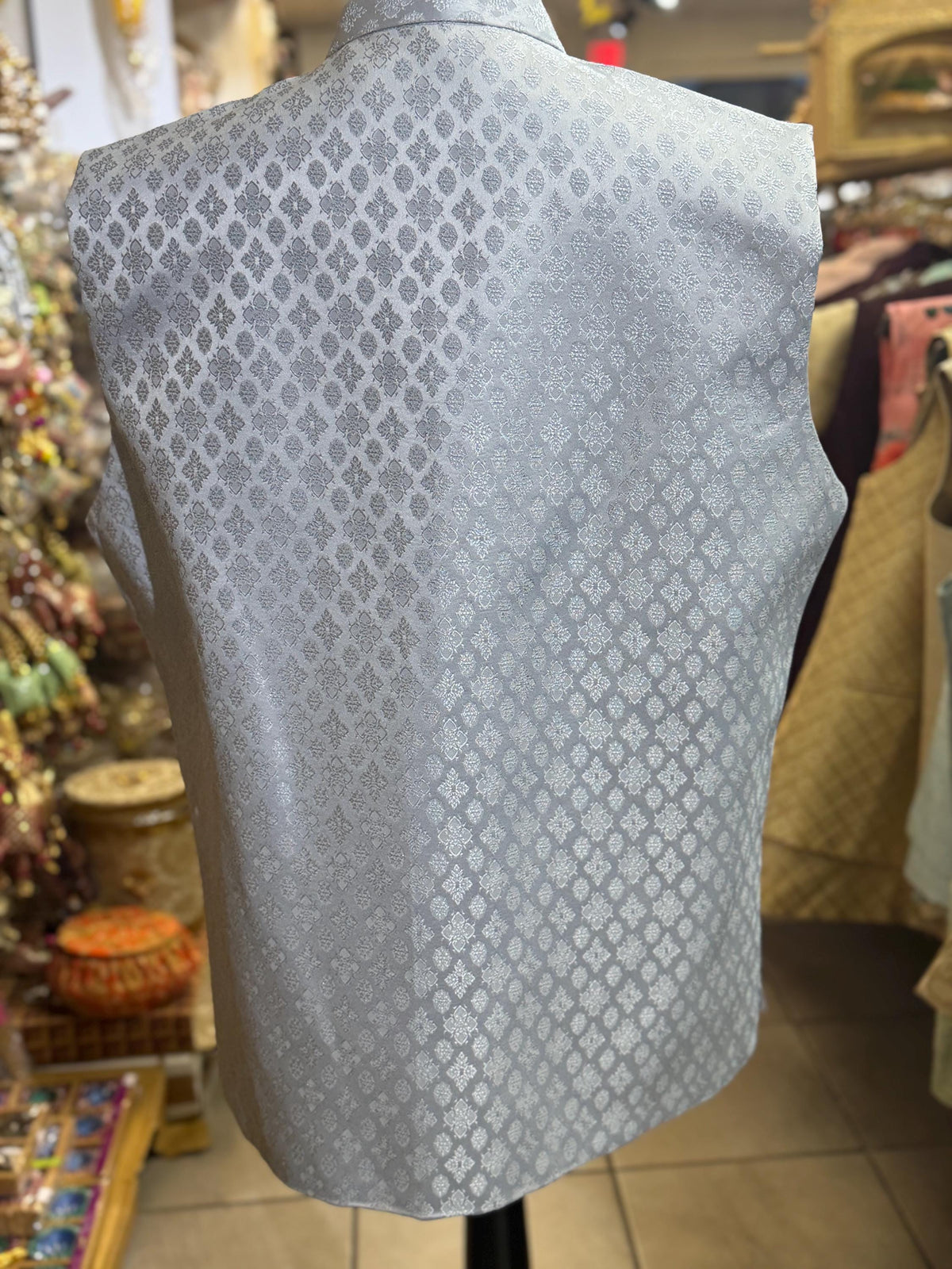 Designer Grey Men Vest- Wedding Vest, Wedding Dress, Kurta Pajama Vest, Casual Wear