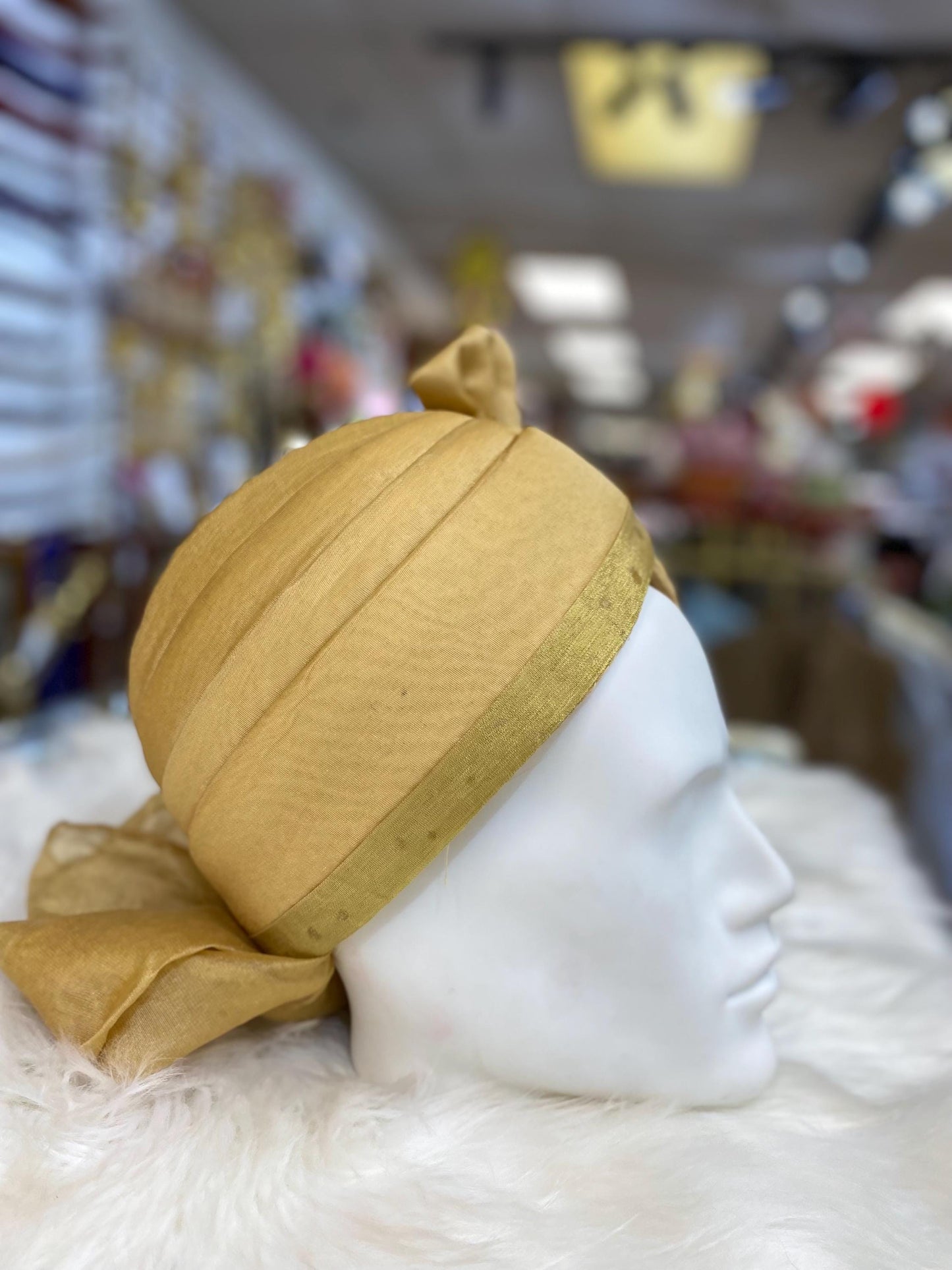 Groom Wedding Turban- Golden AdjustableTurban(with velcro)- Safa Turban/Pagdi/Premade Turban/ Wedding Safa/Turban/Pagdi for Men