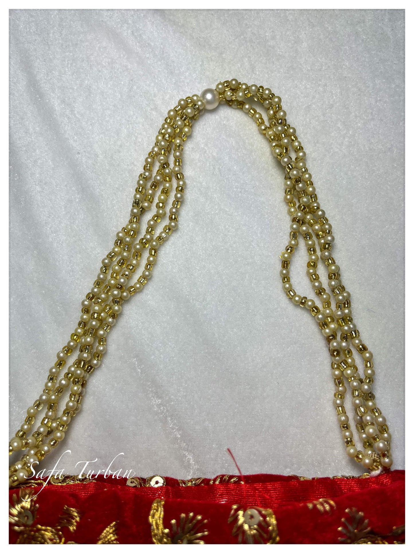 Multi Colour Potli Bag for women with Golden Embroidery and Pearl Handle