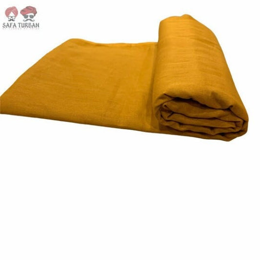 Sikh Turban- Mustard (Full Voile and Rubia(Medium)/Half and Half Voile), Sikh Turban, Turban Fabric (stitching/peeko/edges finishing)