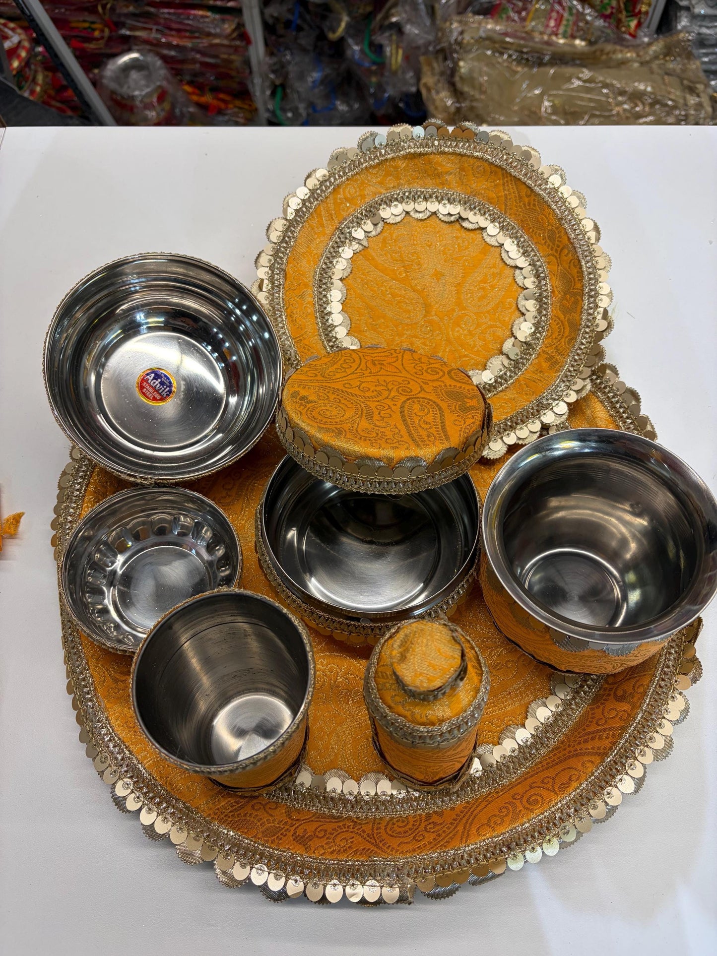 Indian Wedding Accessories- Bride/Groom Mehndi Mayian/ Haldi/ Maiyan/ Vatna Ceremony- Full Set