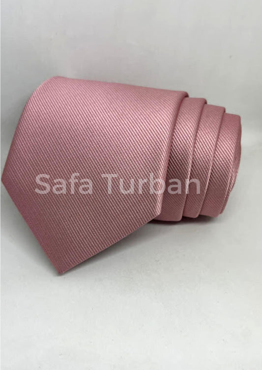 Mens Plaid Micro Self Silk Necktie Gift Set With Pocket Square (Mauve Colour)