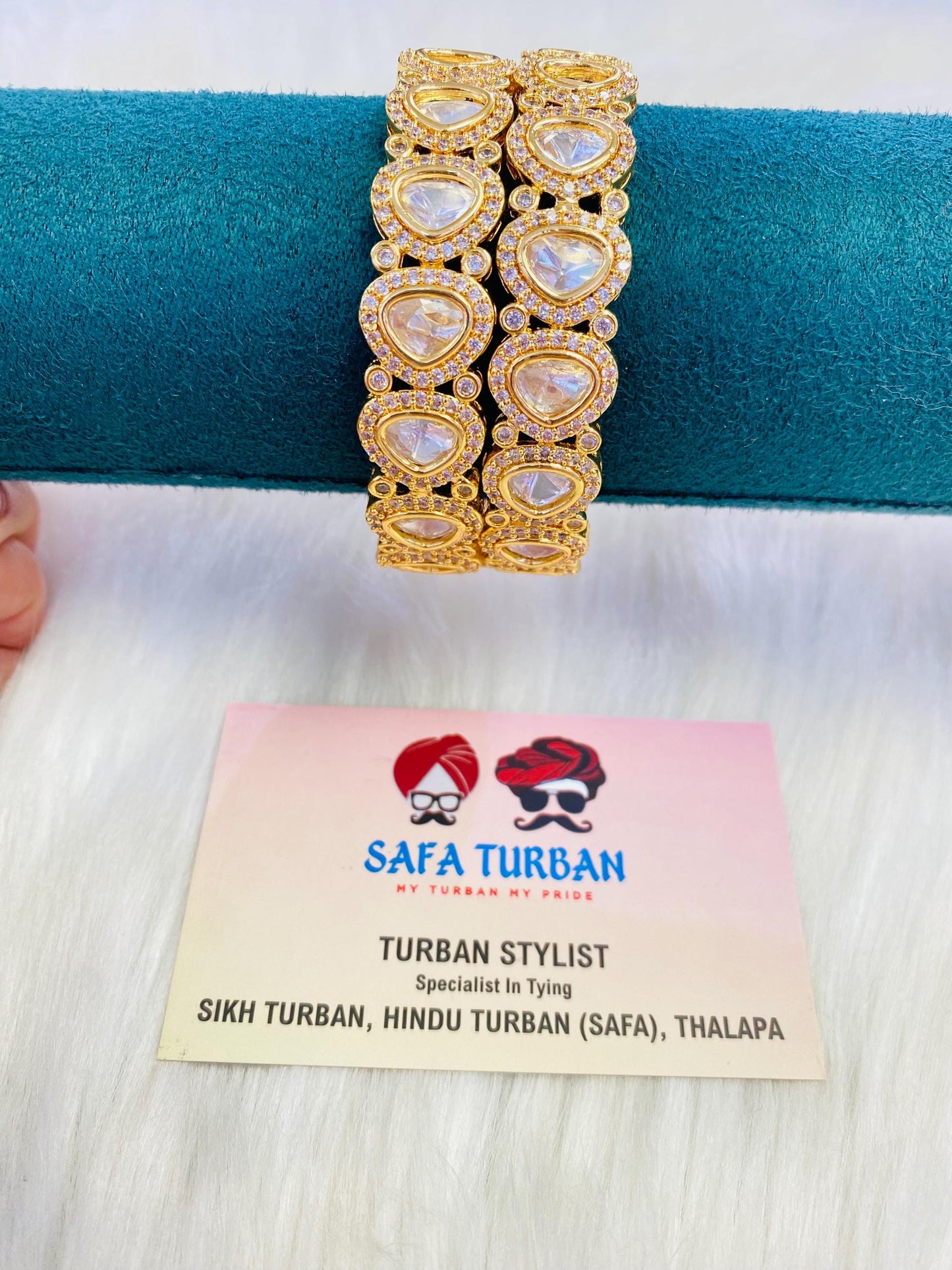 Bangles- AD Gold- Metal Bangles/Wedding bangles/Kada bangles /Stone bangles (Set of 2 BANGLES)