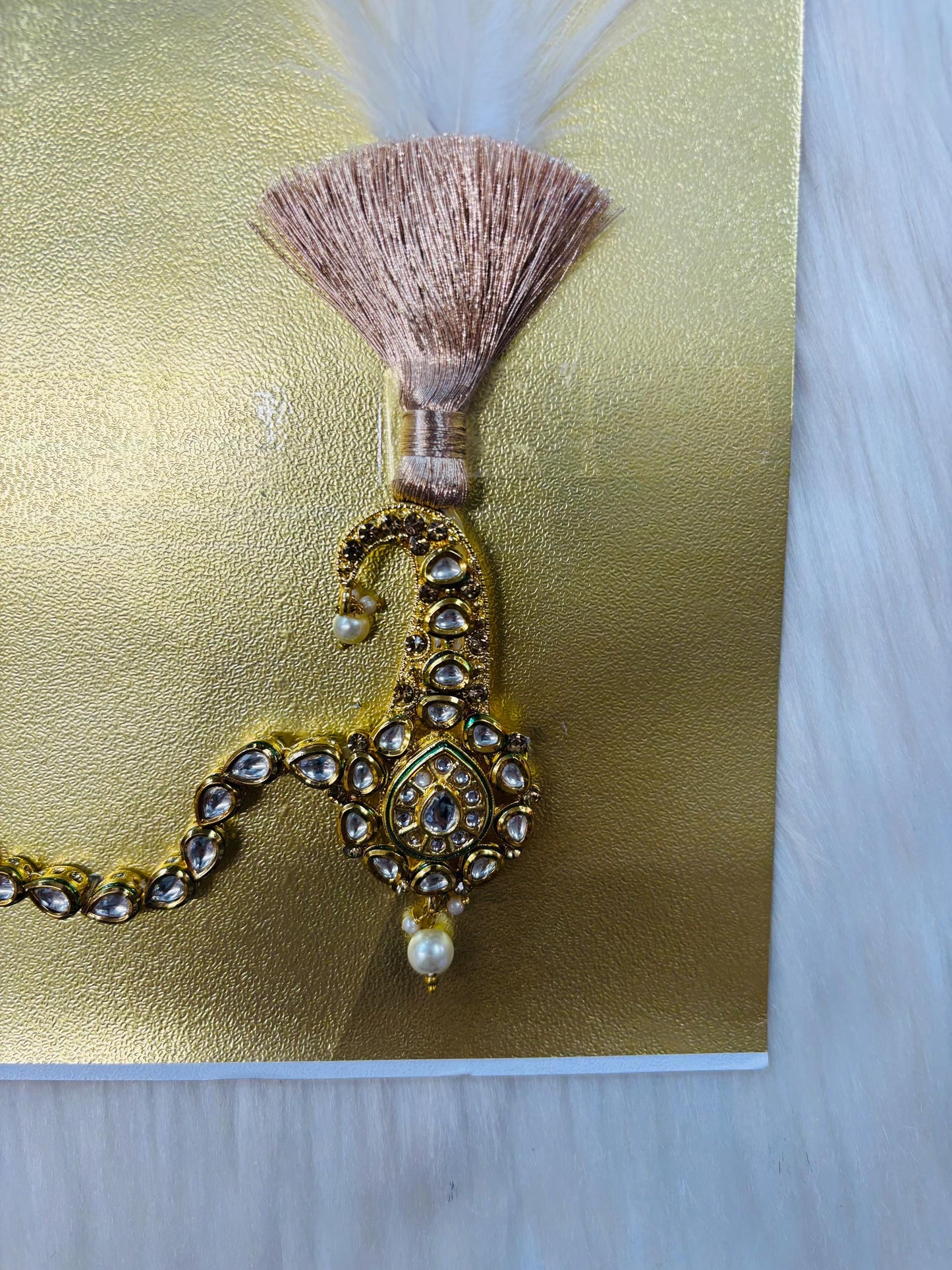 Indian Groom Wedding Accessories-  Kalangi/Kalgi with one side string for Men's Safa/Groom Pagdi