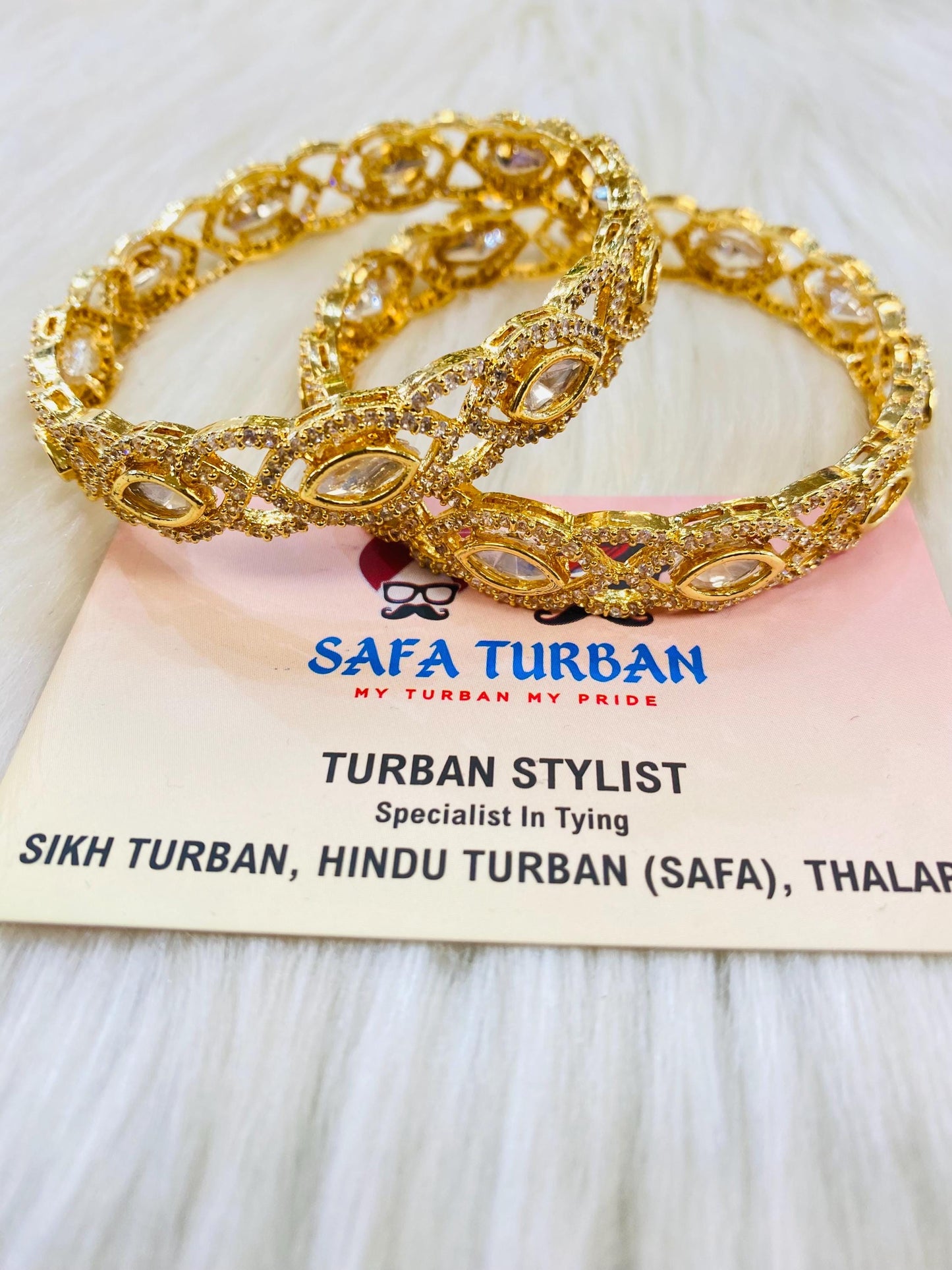 Bangles- AD Gold- Metal Bangles/Wedding bangles/Kada bangles /Stone bangles (Set of 2 BANGLES)