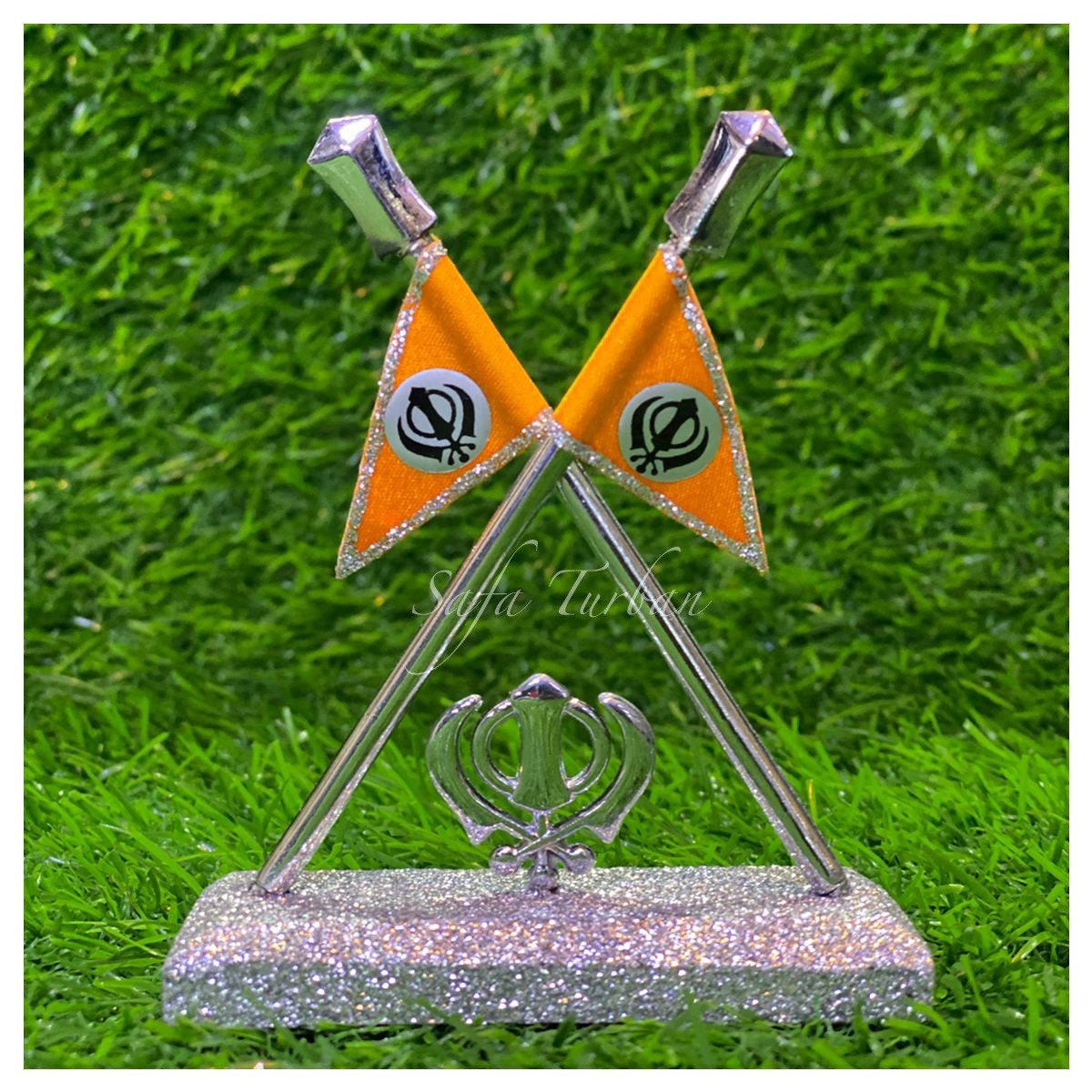 Car/Truck/Office Dashboard Accessories- (Khanda Flag Double) II Religious item