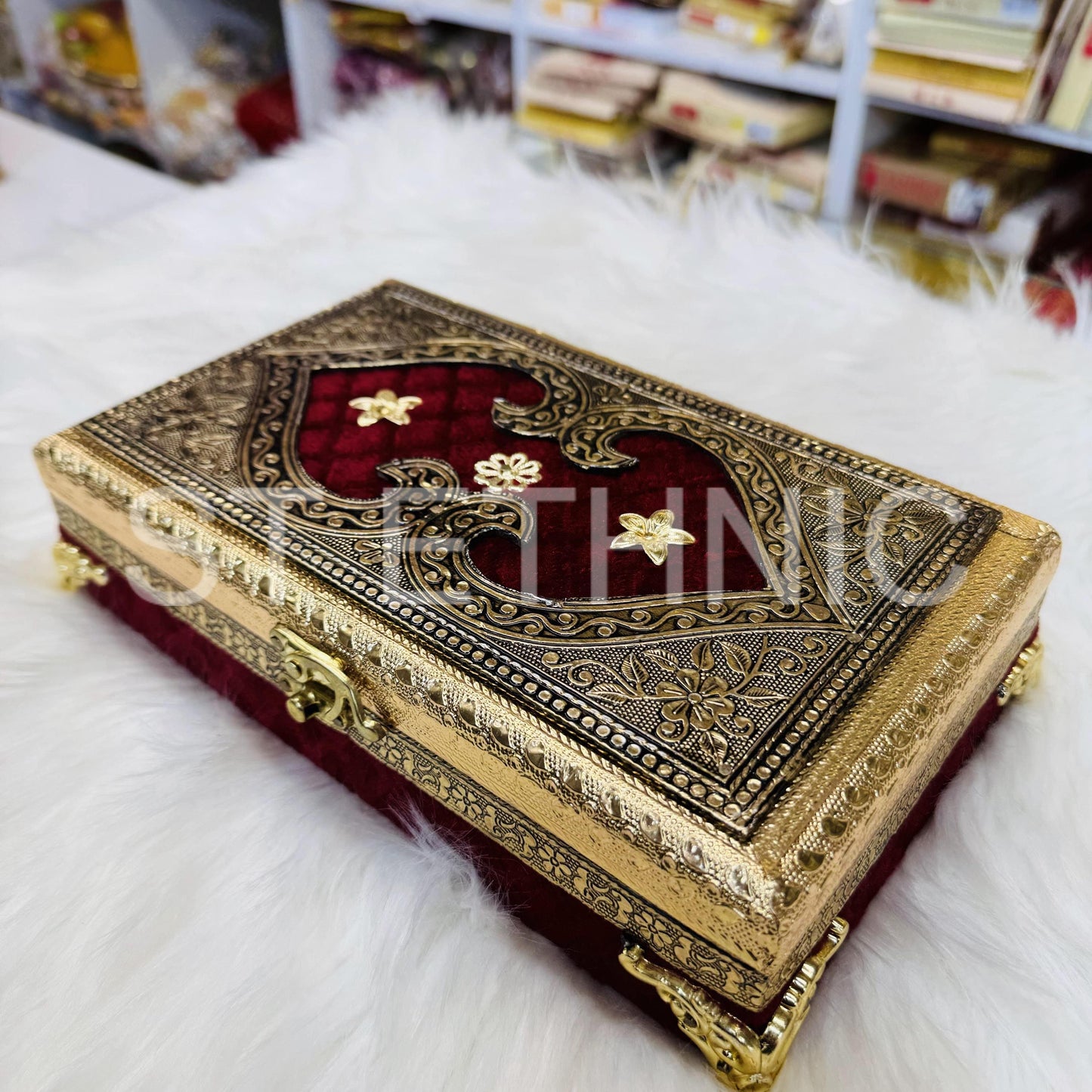 Decorative  Heavy Wooden  Handicraft Empty Dry Fruit Gift Box/Gifting Box/Wedding Box (empty box only)