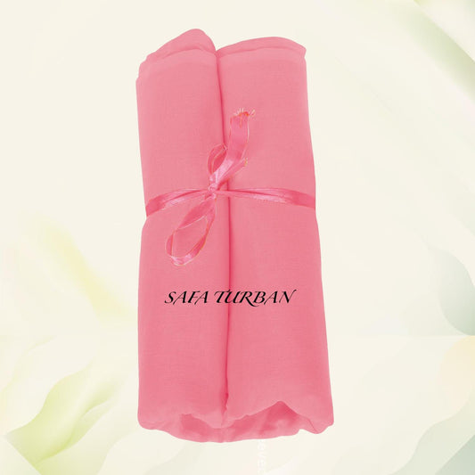 Peach Sikh Turban - Full Voile & Rubia Cotton Fabric