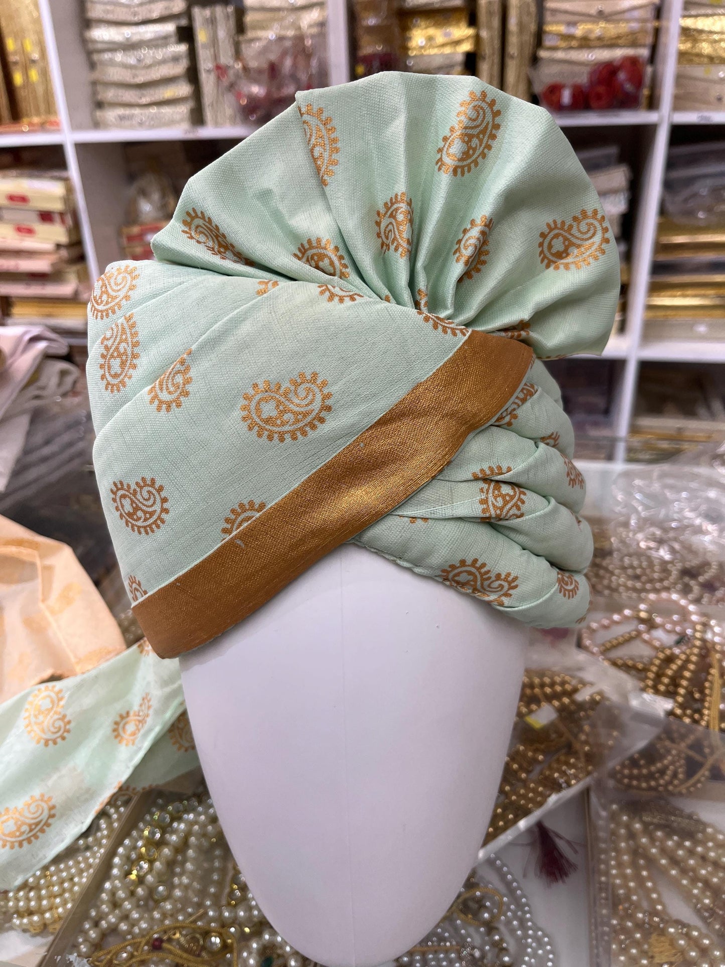 Indian Wedding- Hindu  Safa With Velcro for Baraati/Family Members, Safa Turban/Pagdi/Premade Turban Headwrap for dulha/baraati/Velcro safa