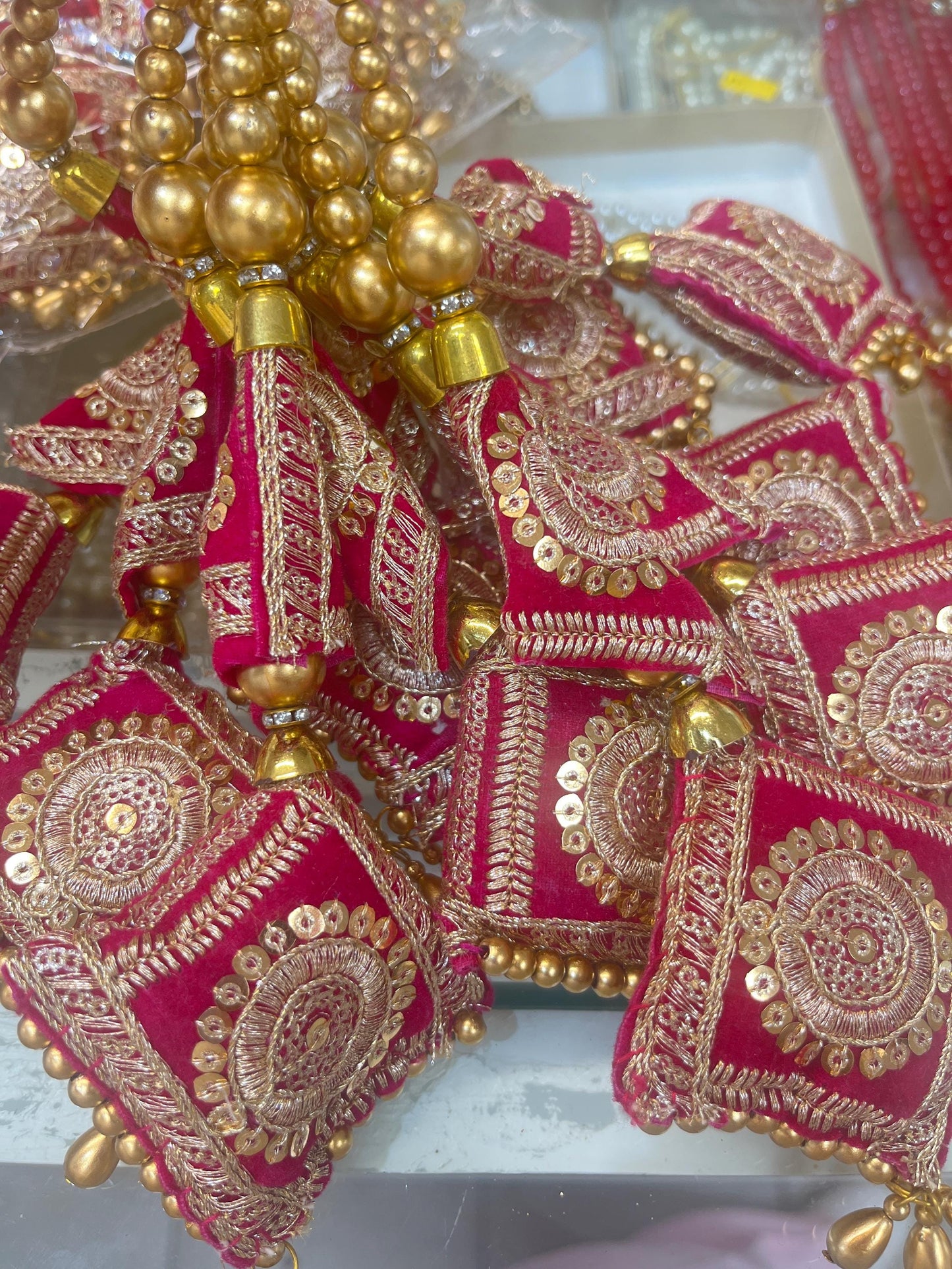 Fashion Handmade Latkan, Stylish Heavy Long for Lehenga, Chunni Border, Hanging Latkan for Lehenga, Handmade Pillow Shaped latkan