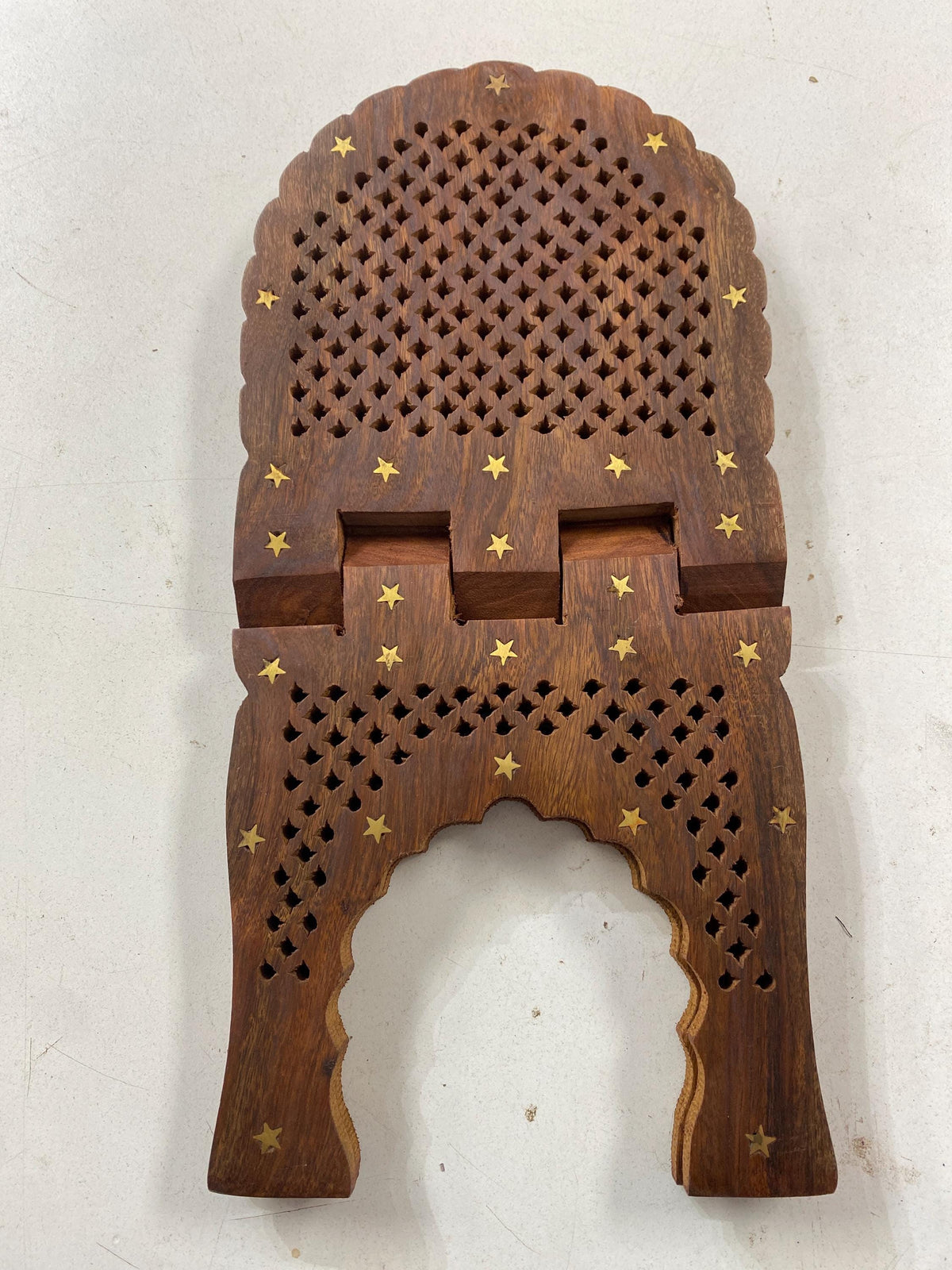 Wooden Hand Carved Holy Book Stand, Rehal Wooden Handcrafted Holy Book Stand, Sanchi Sahib