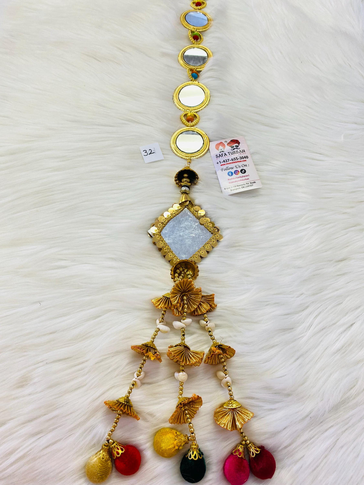 Punjabi Golden parandi with multi Colour beads/ Tassles Hair Extensions with Beads for Women and Girls (Sold per piece)