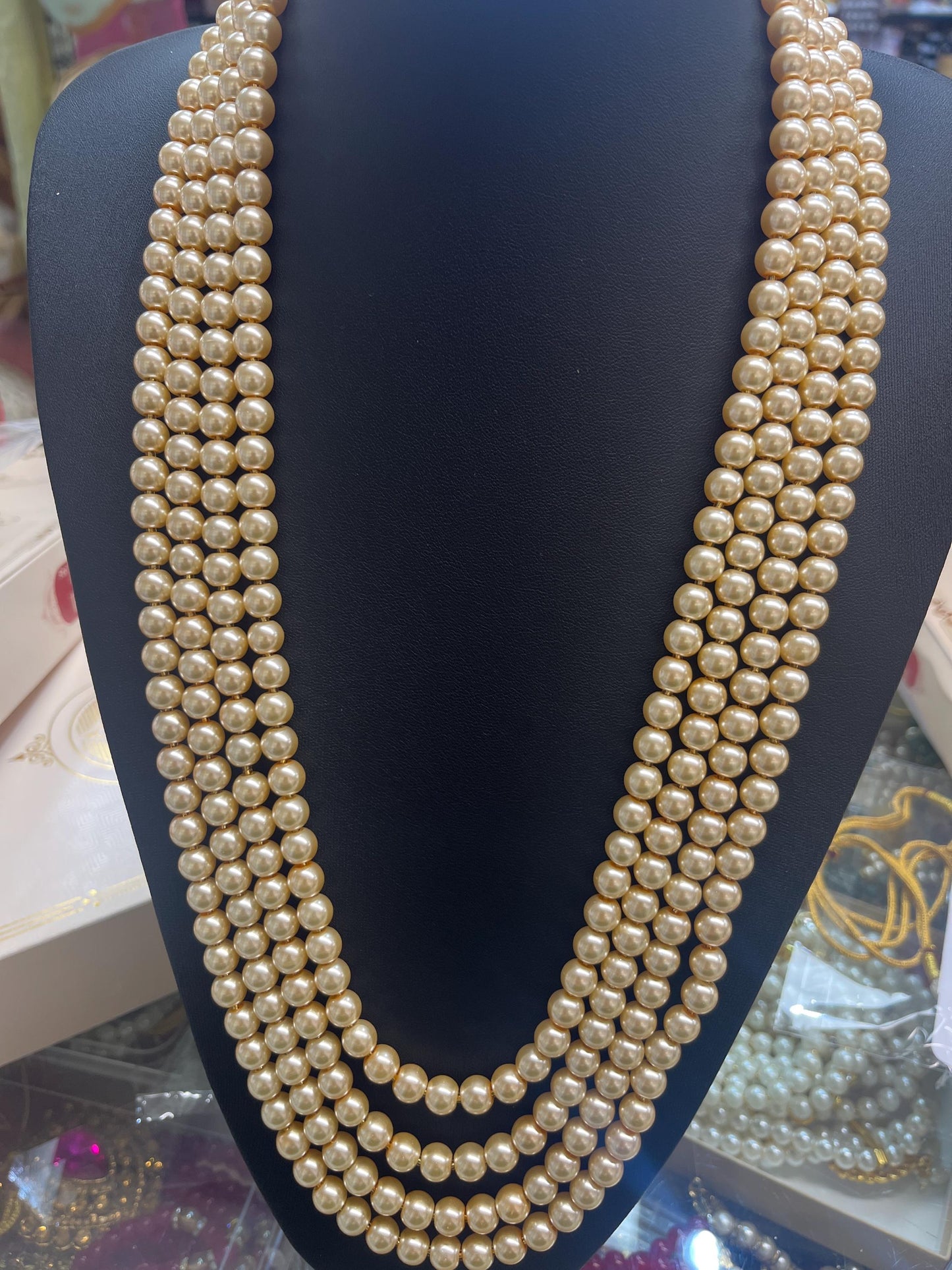Indian Wedding- Green Pearl Necklace for Men/Groom for Wedding