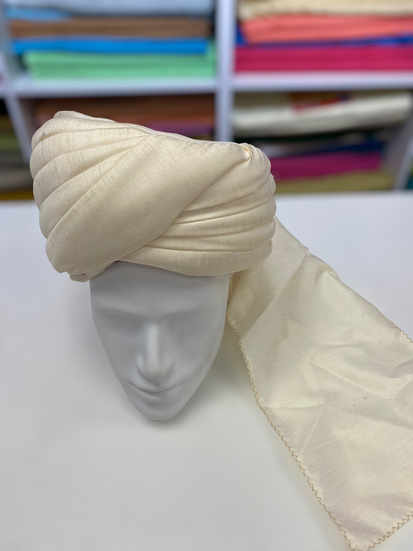 Groom Wedding Turban Turban- Cream Safa Turban/Pagdi/Premade Turban/ Wedding Safa/Turban/Pagdi for Men (Groom)/ Thalapa