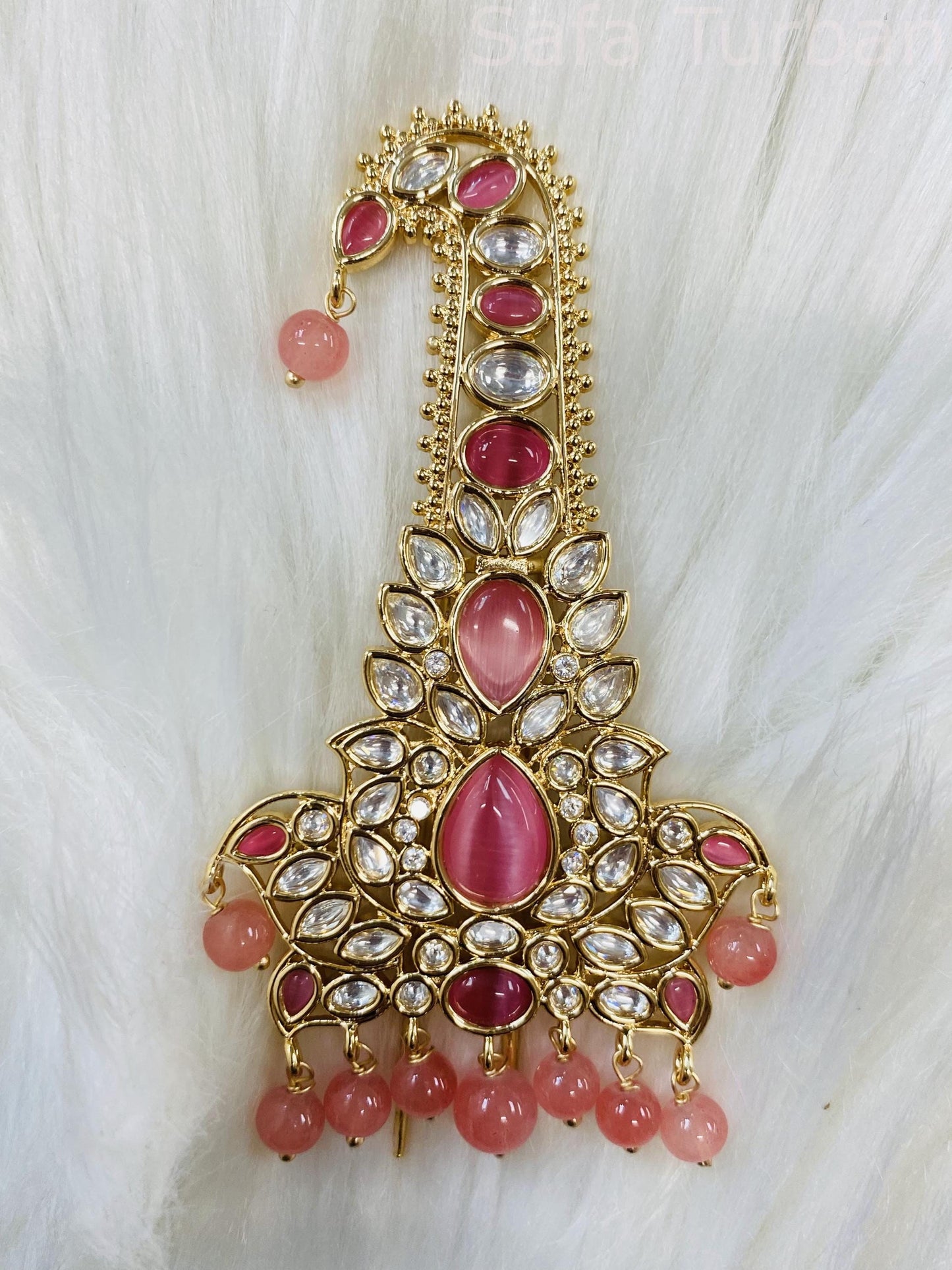 Indian Groom Wedding Accessories- Kundan Kalangi/Kalgi for Men's Safa/Groom Pagdi