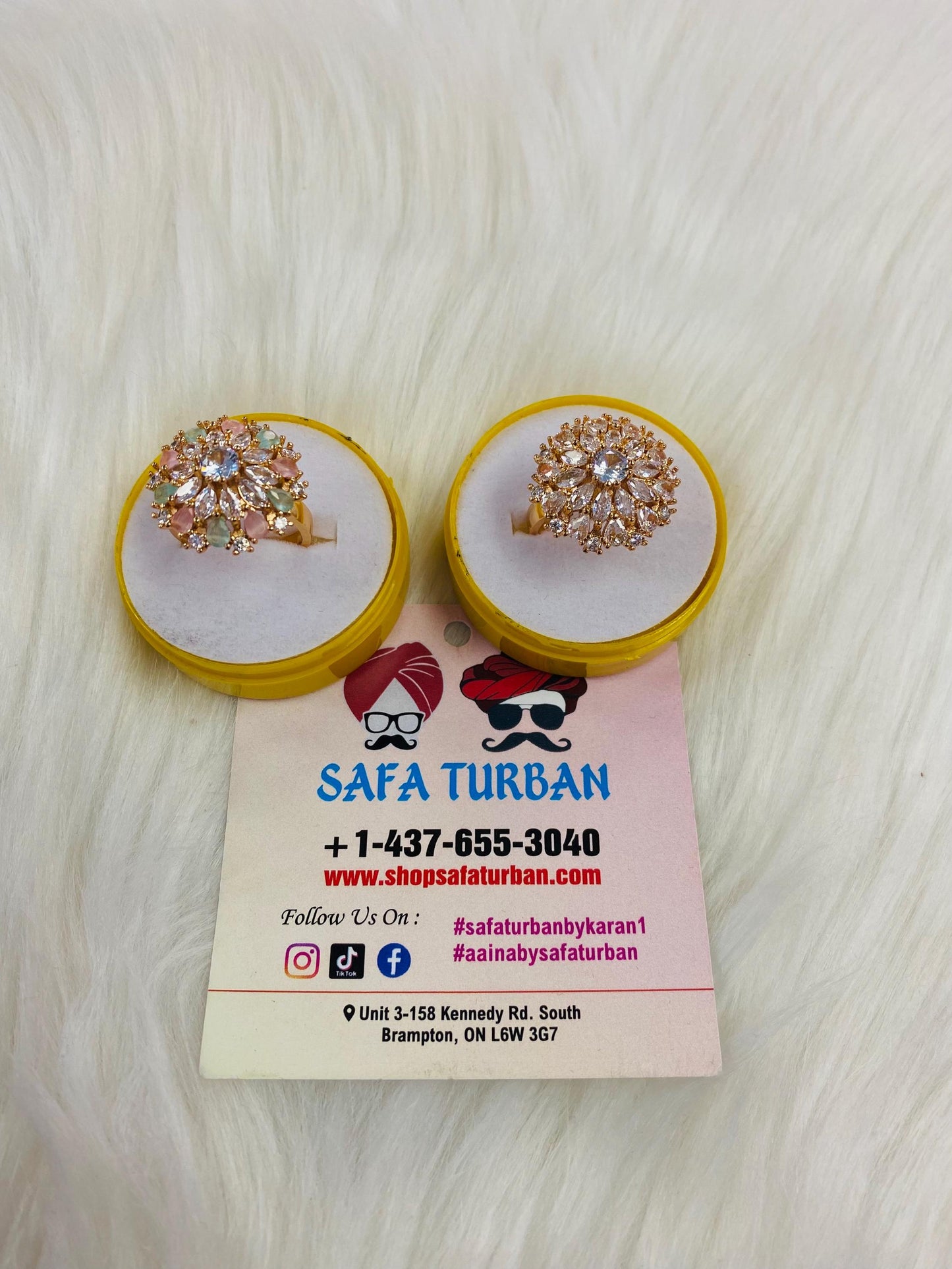 American Diamond Look/Artificial Rose Gold Ring For Women and Girls