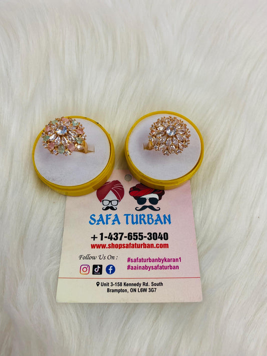 American Diamond Look/Artificial Rose Gold Ring For Women and Girls