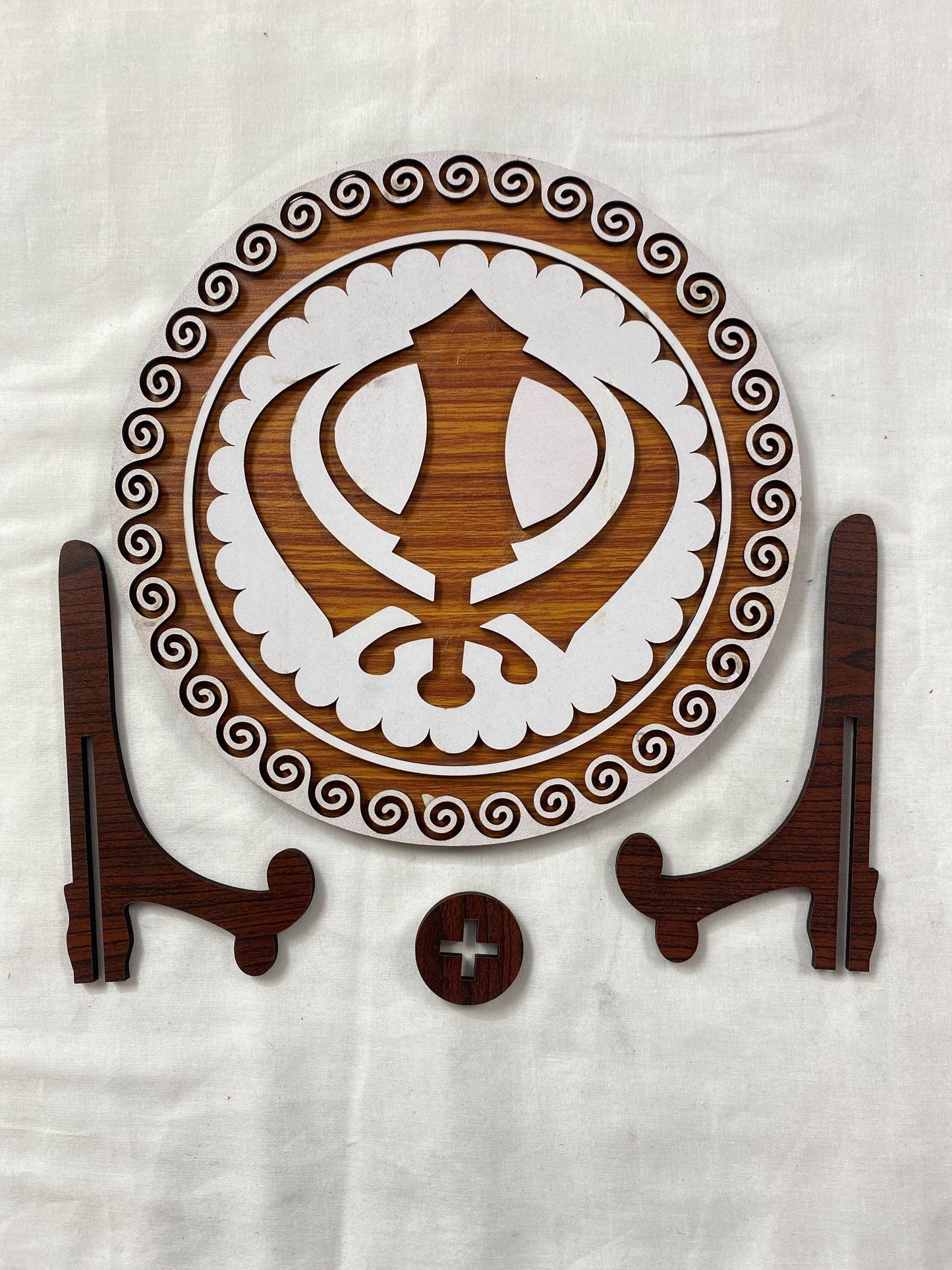 TableTop Wooden  Display Accessories-     Khanda (light brown)Religious/Sikh item/detachable stand /gift item