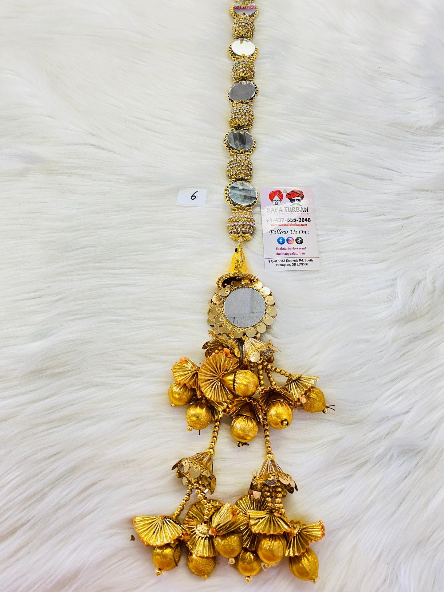 Punjabi Golden Parandi Tassles Hair Extensions with Beads for Women and Girls (Sold per piece)