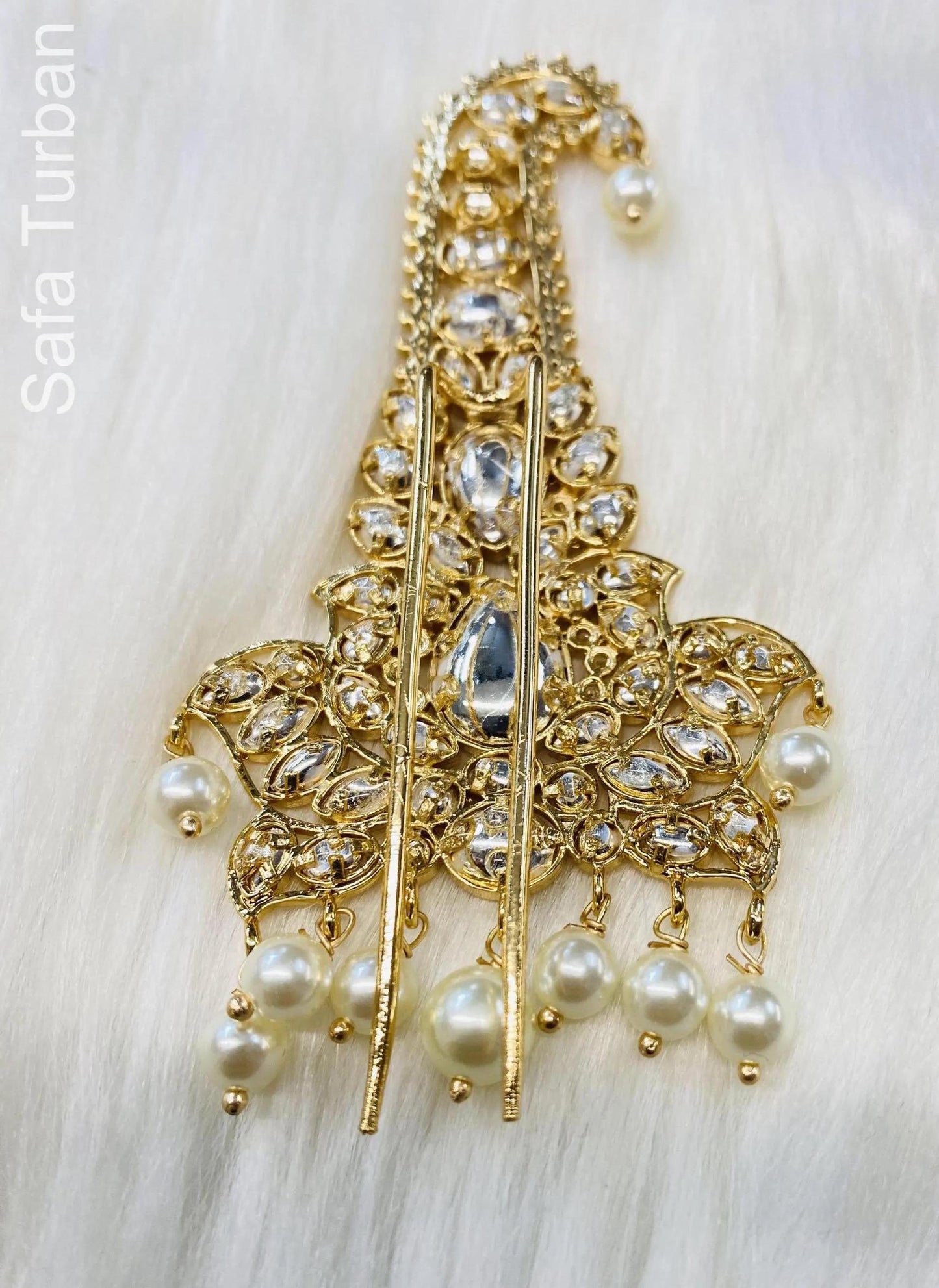 Indian Groom Wedding Accessories- Pachi Kundan Kalangi/Kalgi for Men's Safa/Groom Pagdi