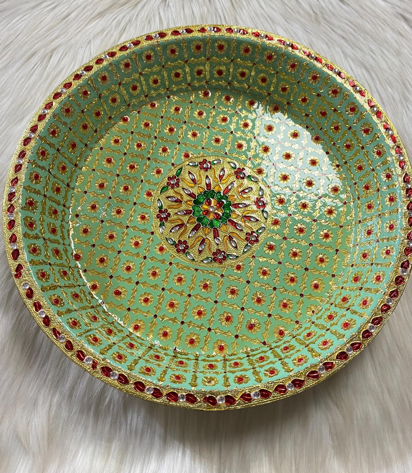 Decorative Meenakari Plate/Thalli/ Thaal for Wedding, Shagun etc.