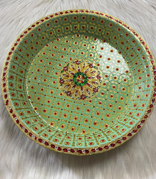 Decorative Meenakari Plate/Thalli/ Thaal for Wedding, Shagun etc.