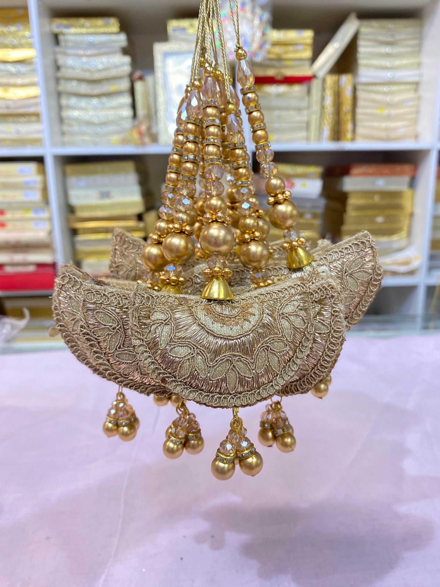 Fashion Handmade Latkan, Stylish Heavy Long for Lehenga, Chunni Border, Hanging Latkan for Lehenga, Handmade Pillow Shaped latkan