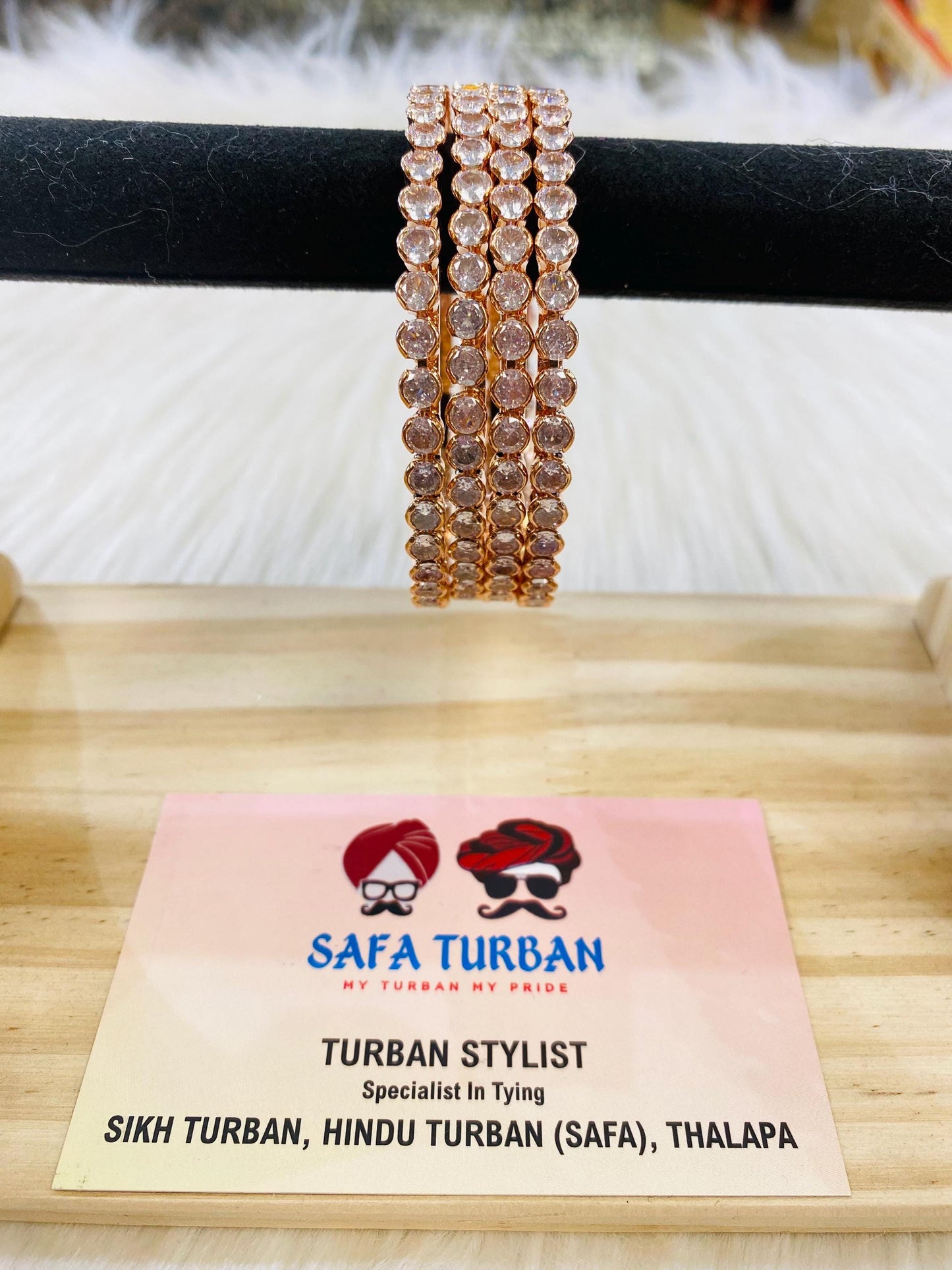 Bangles- AD Rose Gold- Metal Bangles/Wedding bangles/Kada bangles /Stone bangles (Set of 4 BANGLES)