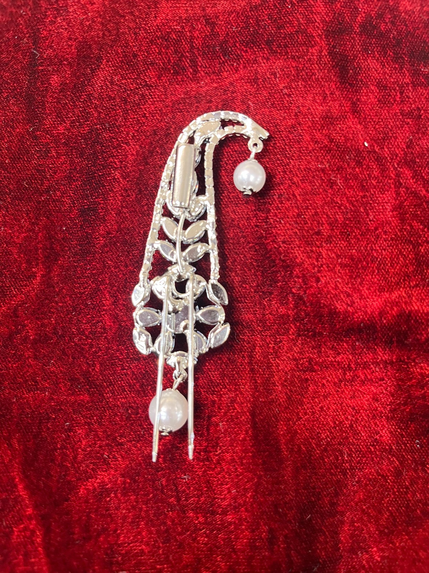 Indian Groom Wedding Accessories-AD stone Silver Kalangi/Kalgi for Men's Safa/Groom Pagdi