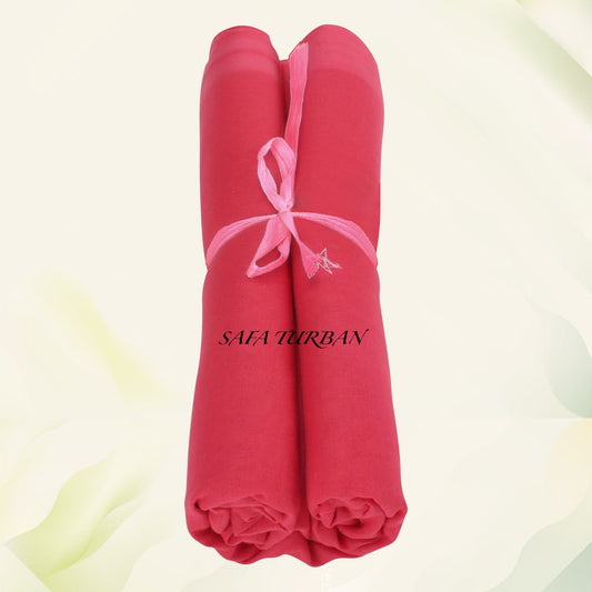 Sikh Turban- Light Majenta (Full Voile and Rubia(Medium)/Half and Half Voile), Sikh Turban, Turban Fabric (stitching/peeko/edges finishing)