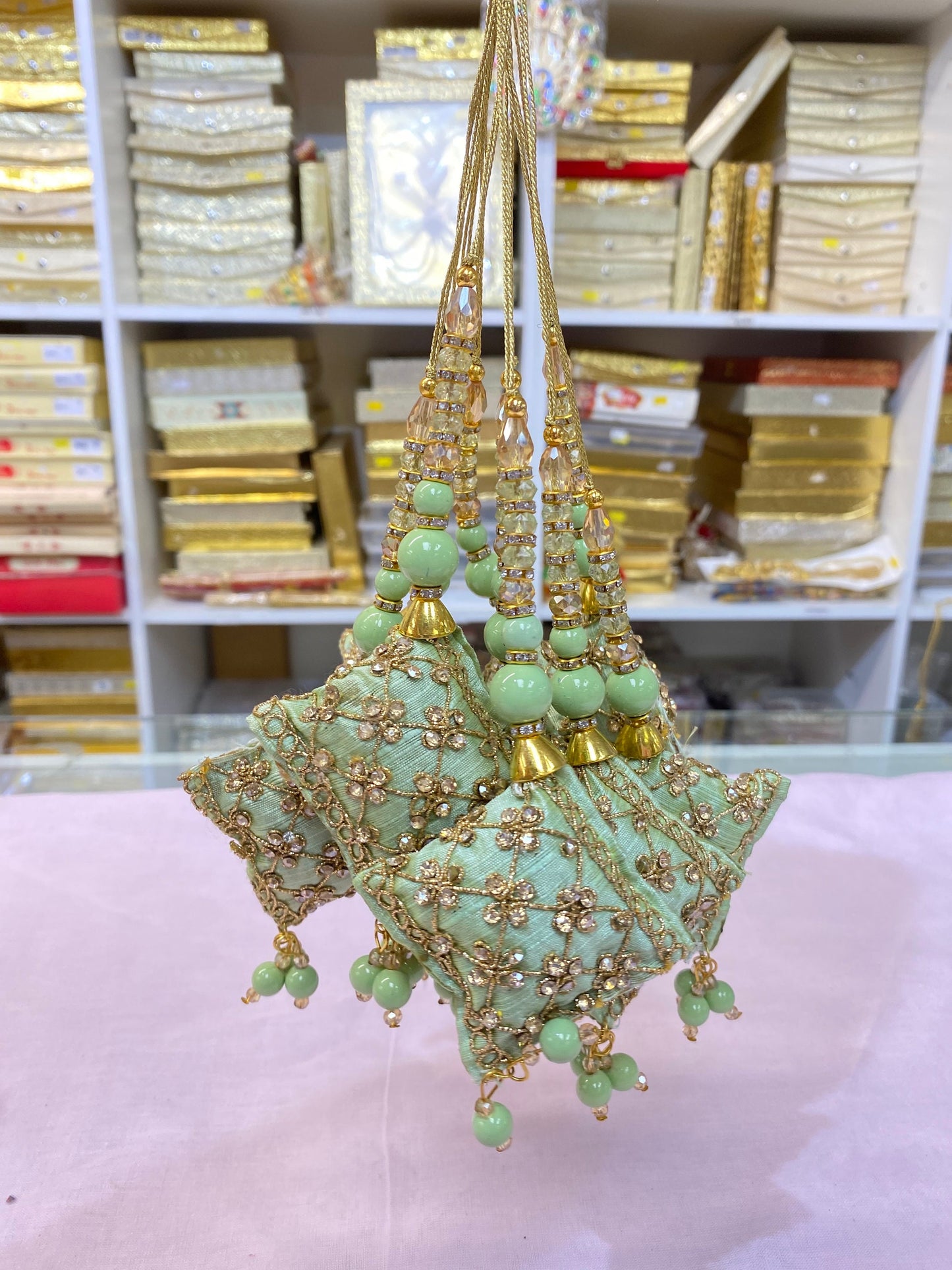 Fashion Handmade Latkan, Stylish Heavy Long for Lehenga, Chunni Border, Hanging Latkan for Lehenga, Handmade Pillow Shaped latkan