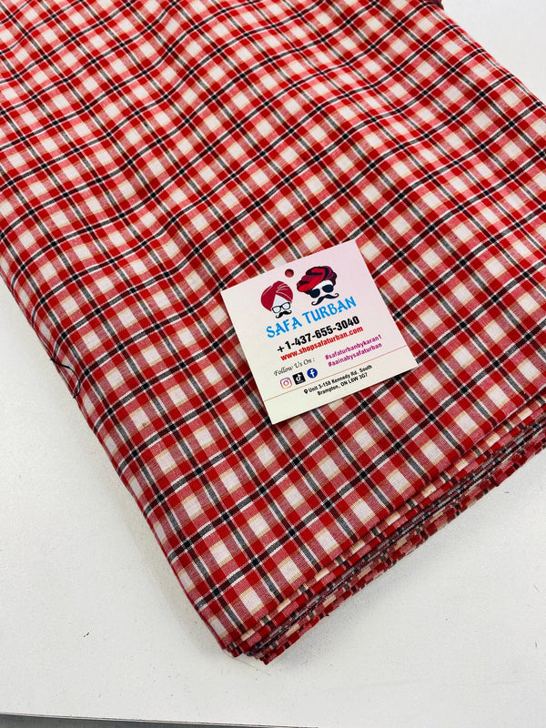 Check Parna- Red & black and white Colour Checkered Turban
