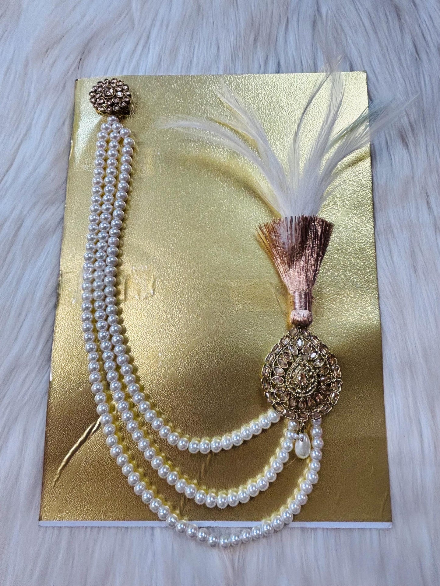 Indian Groom Wedding Accessories-  Kalangi/Kalgi with one side string for Men's Safa/Groom Pagdi
