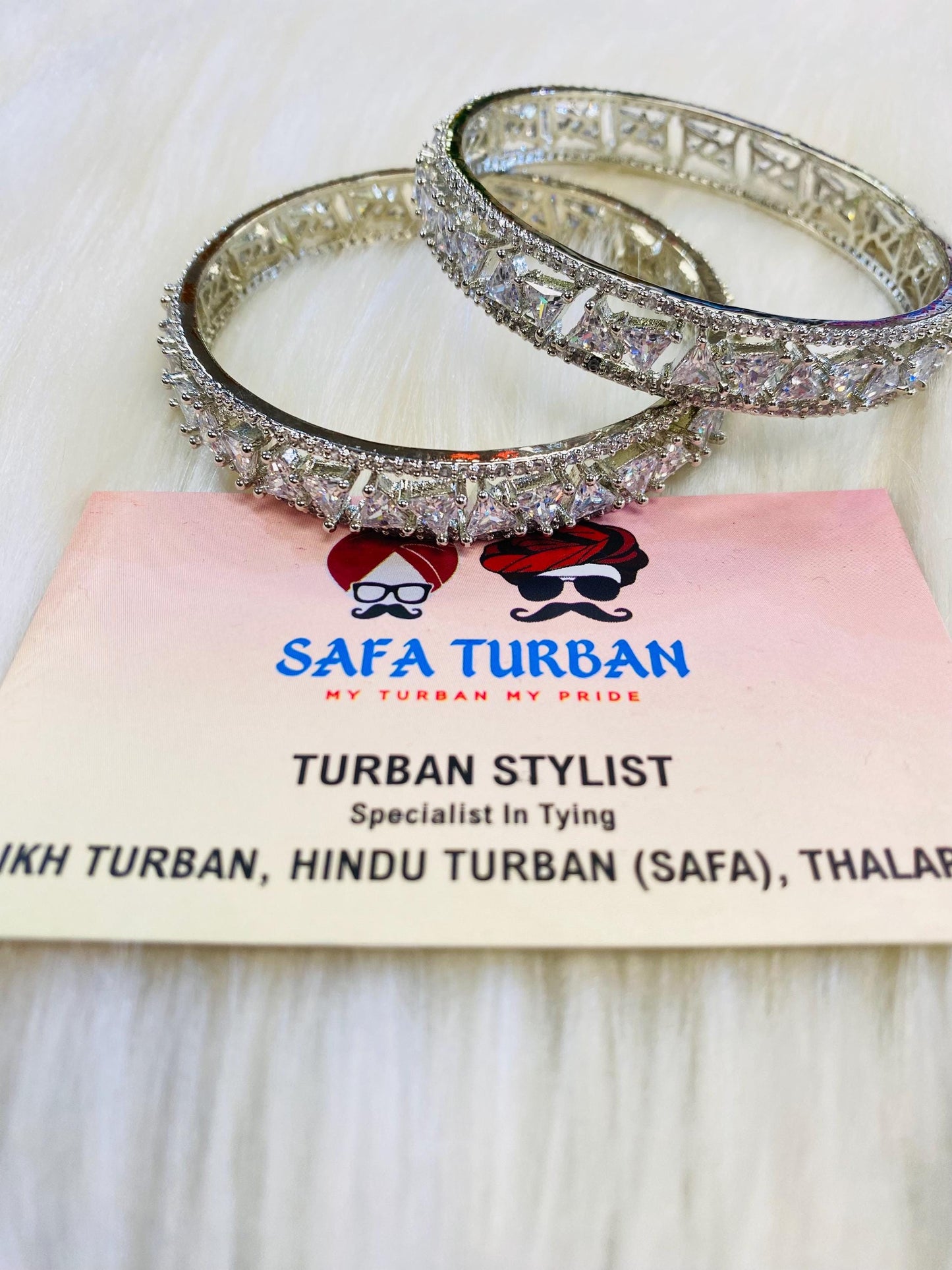 Bangles- AD Silver- Metal Bangles/Wedding bangles/Kada bangles /Stone bangles (Set of 4 BANGLES)
