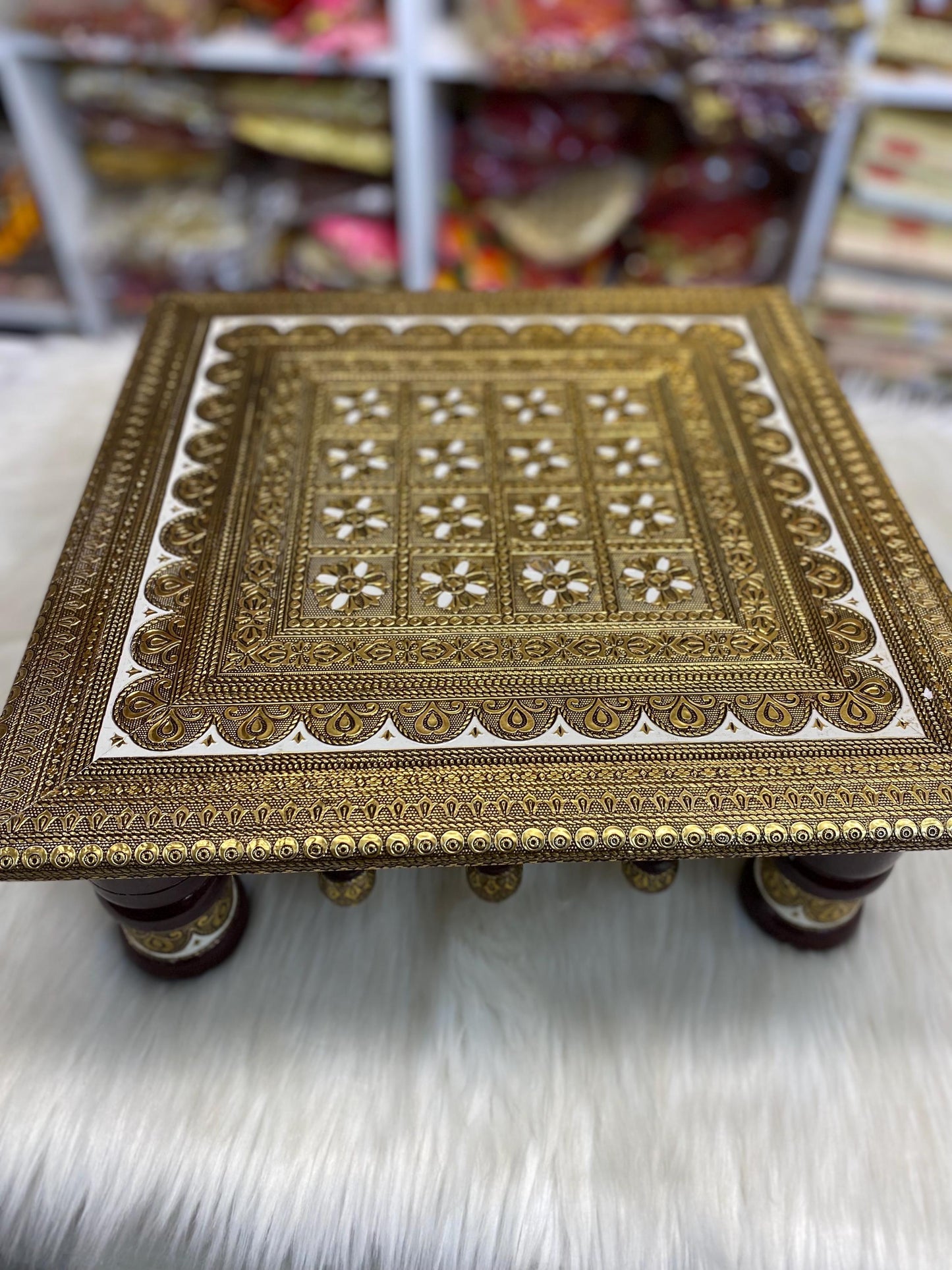 Pihdi/Bench/ Chownki/Patra- Wedding Accessories-beautiful hand crafted wooden pihdi for Bride/Groom, Mayian/ Haldi/ Maiyan/ Vatna Ceremony