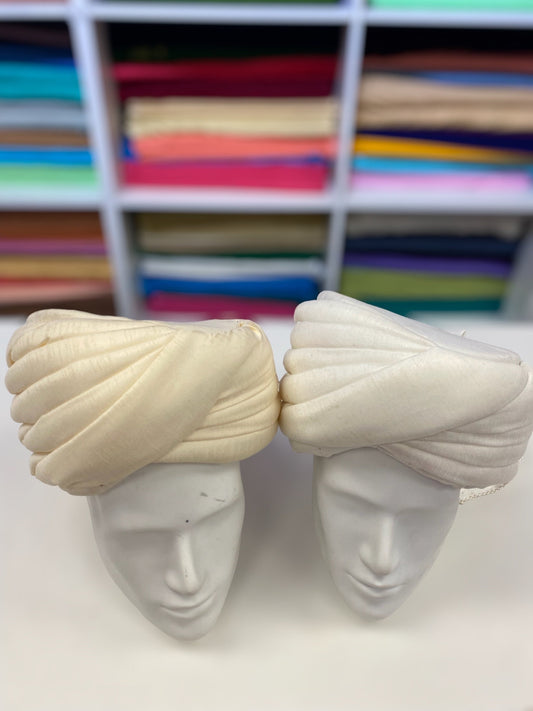 Groom Wedding Turban Turban- Cream Safa Turban/Pagdi/Premade Turban/ Wedding Safa/Turban/Pagdi for Men (Groom)/ Thalapa