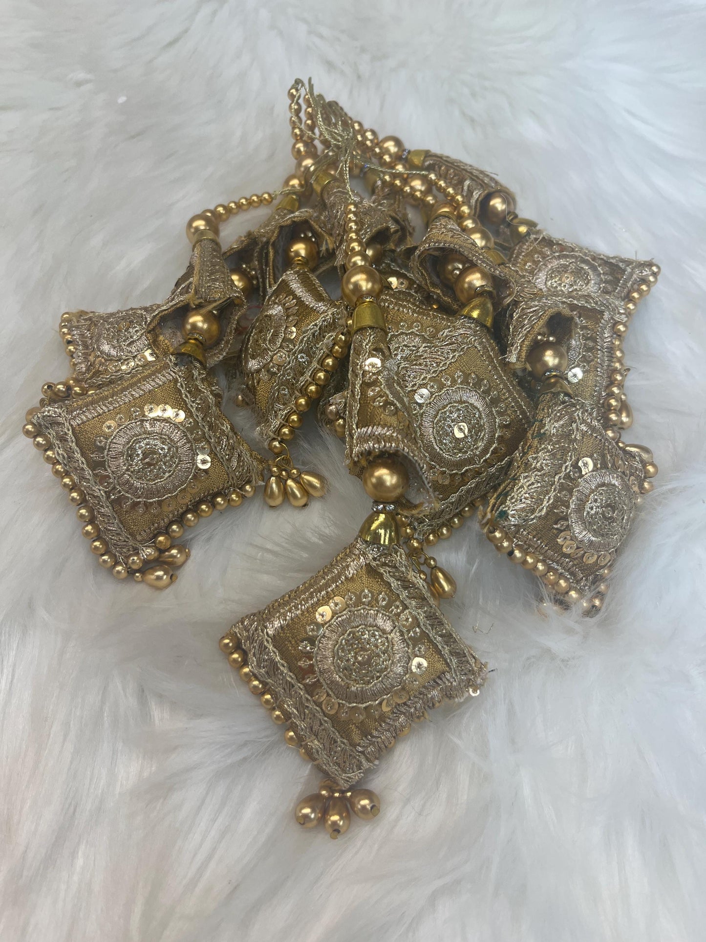 Fashion Handmade Latkan, Stylish Heavy Long for Lehenga, Chunni Border, Hanging Latkan for Lehenga, Pillow Shaped latkan      (sold as pair)