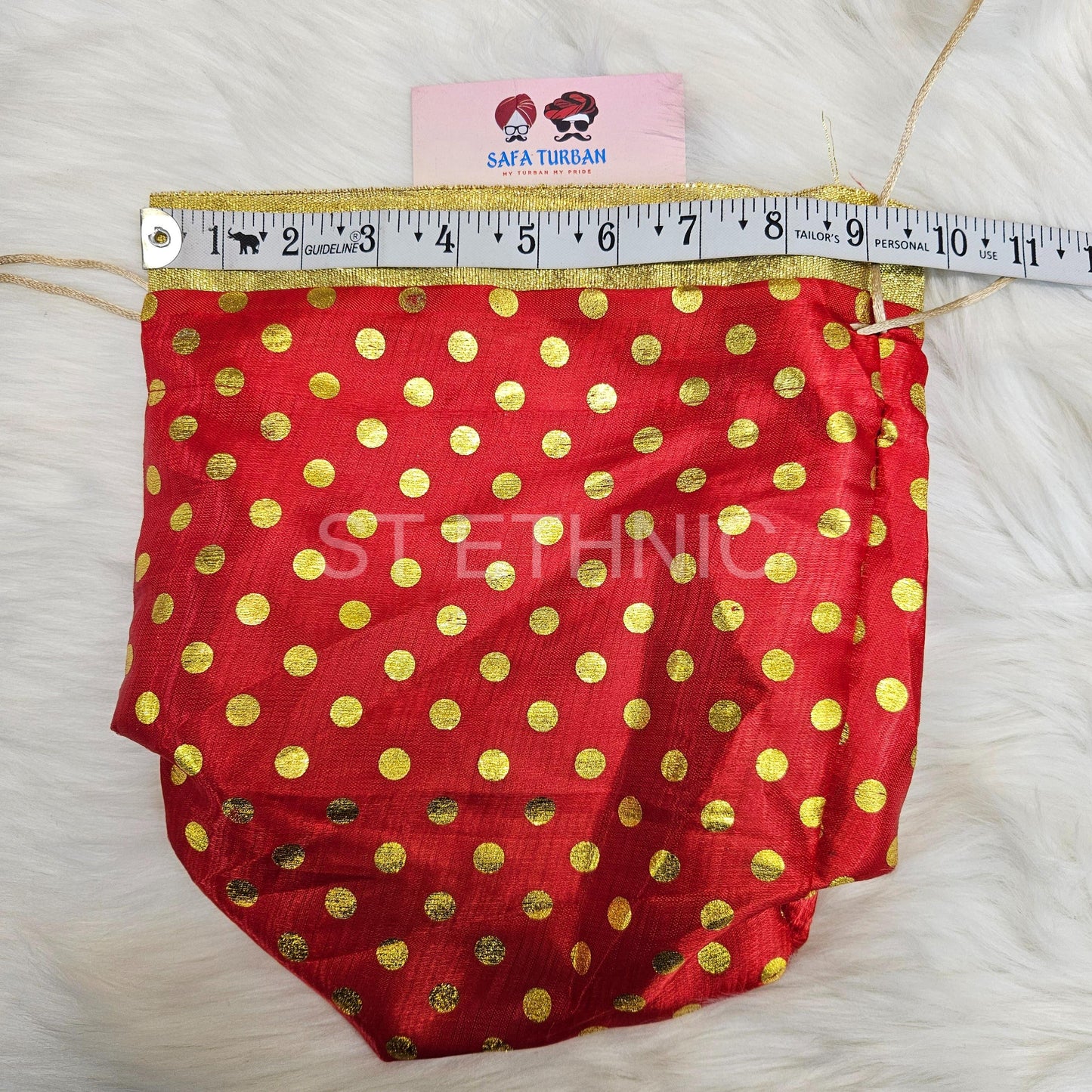Indian Wedding- Desi Mithai/ Bhaji/Ladoo Bag- Potli Bag for Return Gifts Wedding II Sweets Bag Gift II Polka dot potli  (Red)