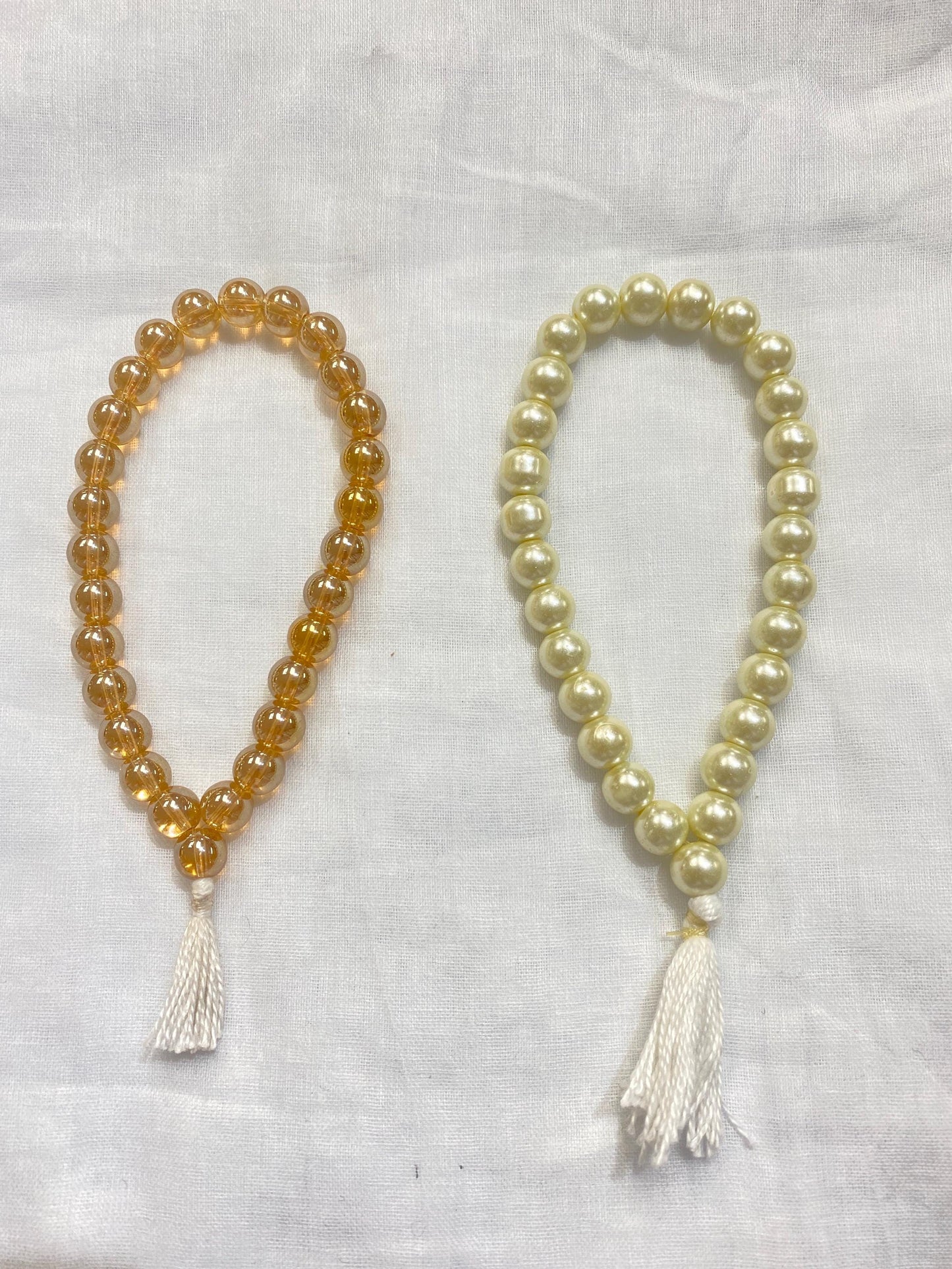 Crystal Bead Simarna – Golden & White | Sikh Simarna | Naam Simran Prayer Beads