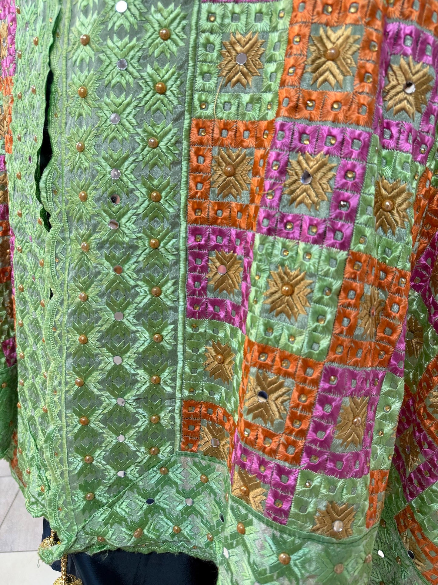 Phulkari Dupatta- Women's Phulkari Dupatta, Scarf, Multicolour Fulkari Chunni, Dupatta