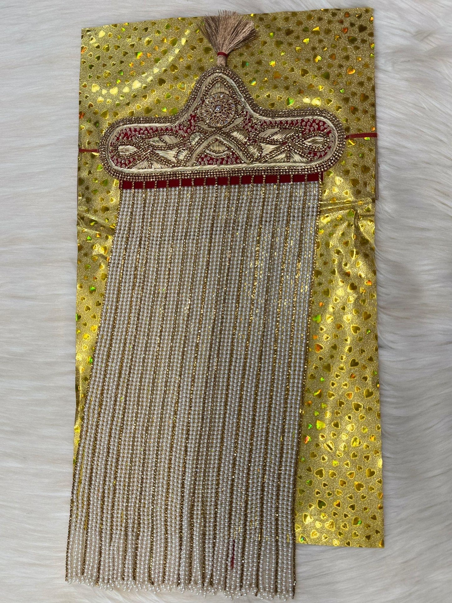 Kalgi, Sehra and Pearl Necklace Set -  Kalangi/Kalgi, Traditional Sehra, Pearl Necklace with Brooch for Groom (Trio Combo)